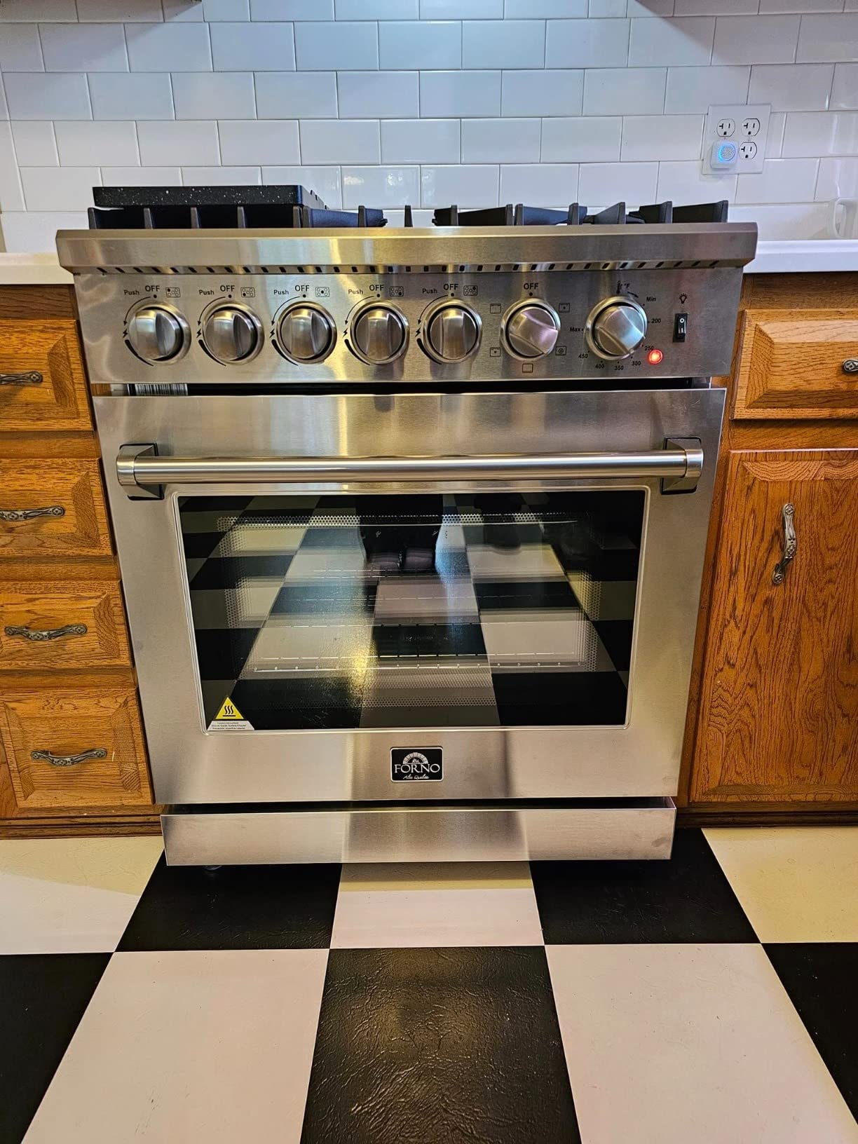 FORNO Lazio Dual Fuel 30″ Inch. Gas Range Electric Oven Freestanding 5 Sealed Burners 69,500 BTU Stove-Top Output, Electric Oven Includes Air Fryer and Griddle customer photo 2