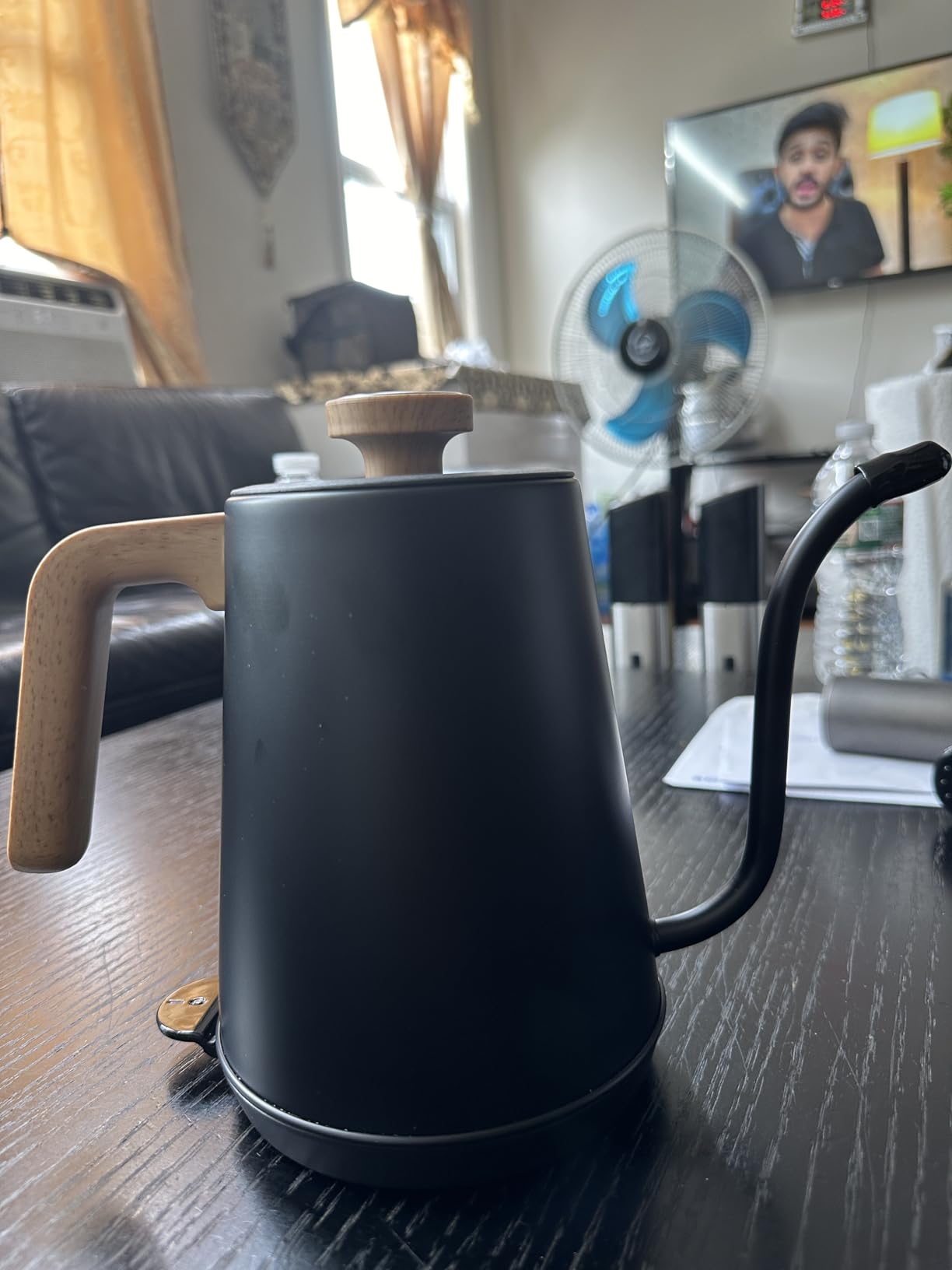 Nueve&Five Electric Gooseneck Kettle with Thermometer, 1.0L Pour Over Hot Water Kettle for Coffee and Tea, 1000W, Auto Shutoff, Boil-Dry Protection, Matte Black customer photo 2