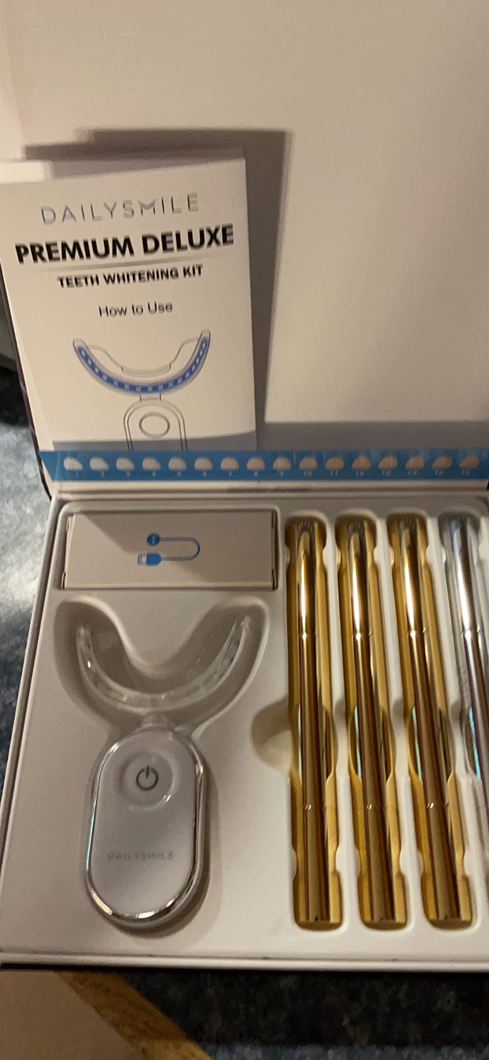 Teeth Whitening Kit with LED - Formulated for Sensitive Teeth, Hands-Free, Waterproof LED Light and 4 Gel Pens, Instant Results customer photo 1