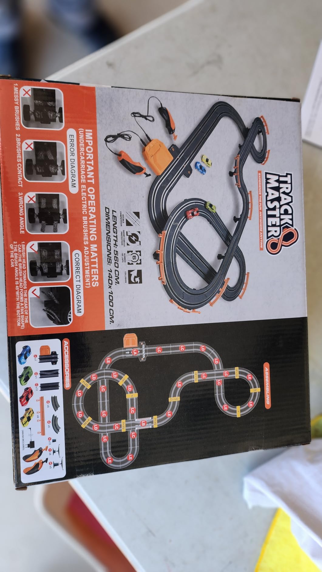 Slot Car Race Track Sets with 4 High-Speed Racing Car, Battery or Electric Race Car Track for Boys and Kids, Dual Racing Game Lap Counter Circular Overpass Track, Gifts Toys for Boys Kids Age 6 7 8-12 customer photo 1