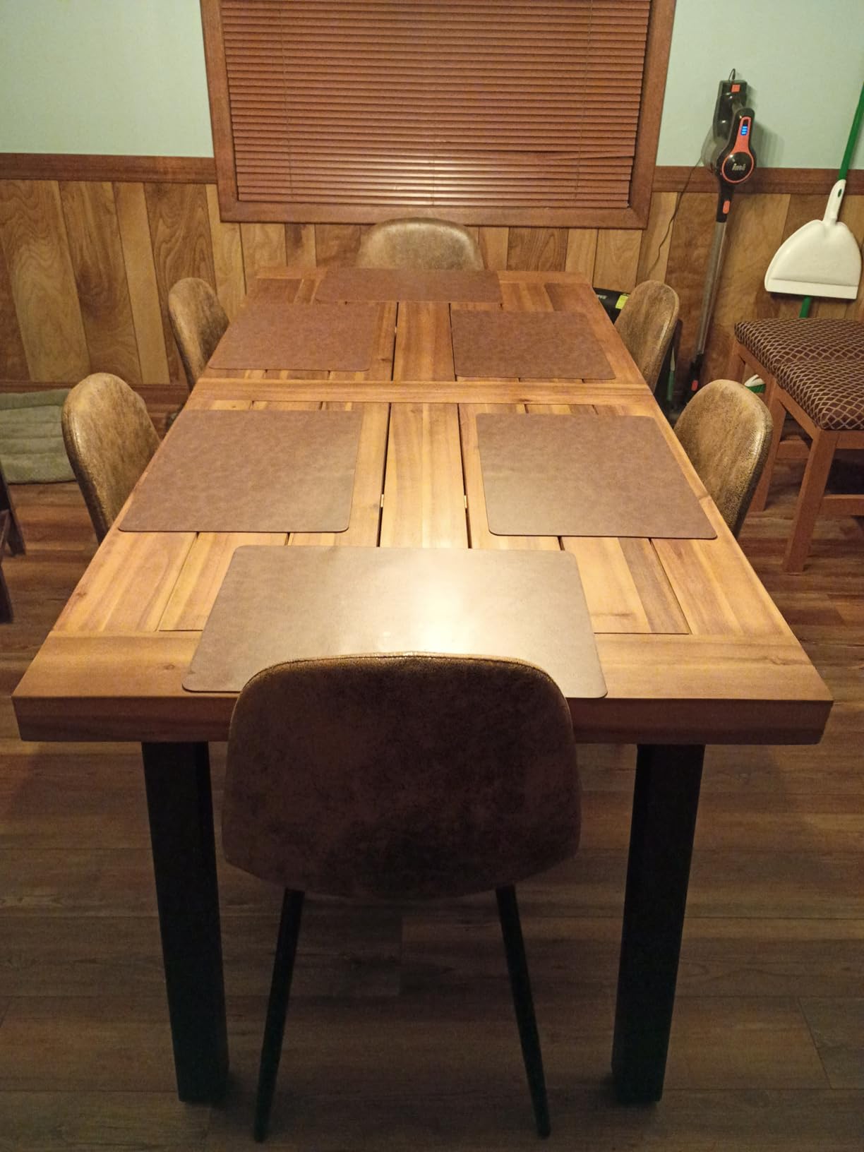 Devoko 6 Person Acacia Wood Dining Table for Kitchen,Natural customer photo 1