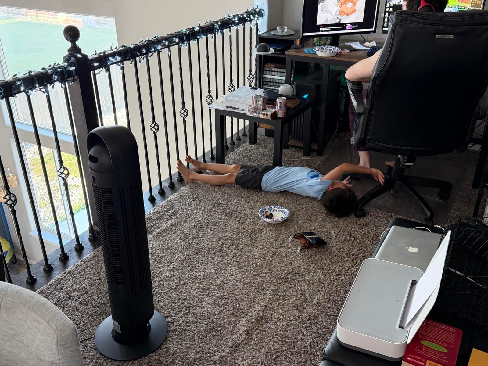 DREO Tower Fan for Bedroom, 28ft/s Velocity, Ultra Quiet Fan, 8 Speeds | 2026 Upgraded DC Motor, 90° Oscillating, 4 Modes Standing Fan, Bladeless Fan for Indoors, Floor Fans with Remote, White customer photo 1