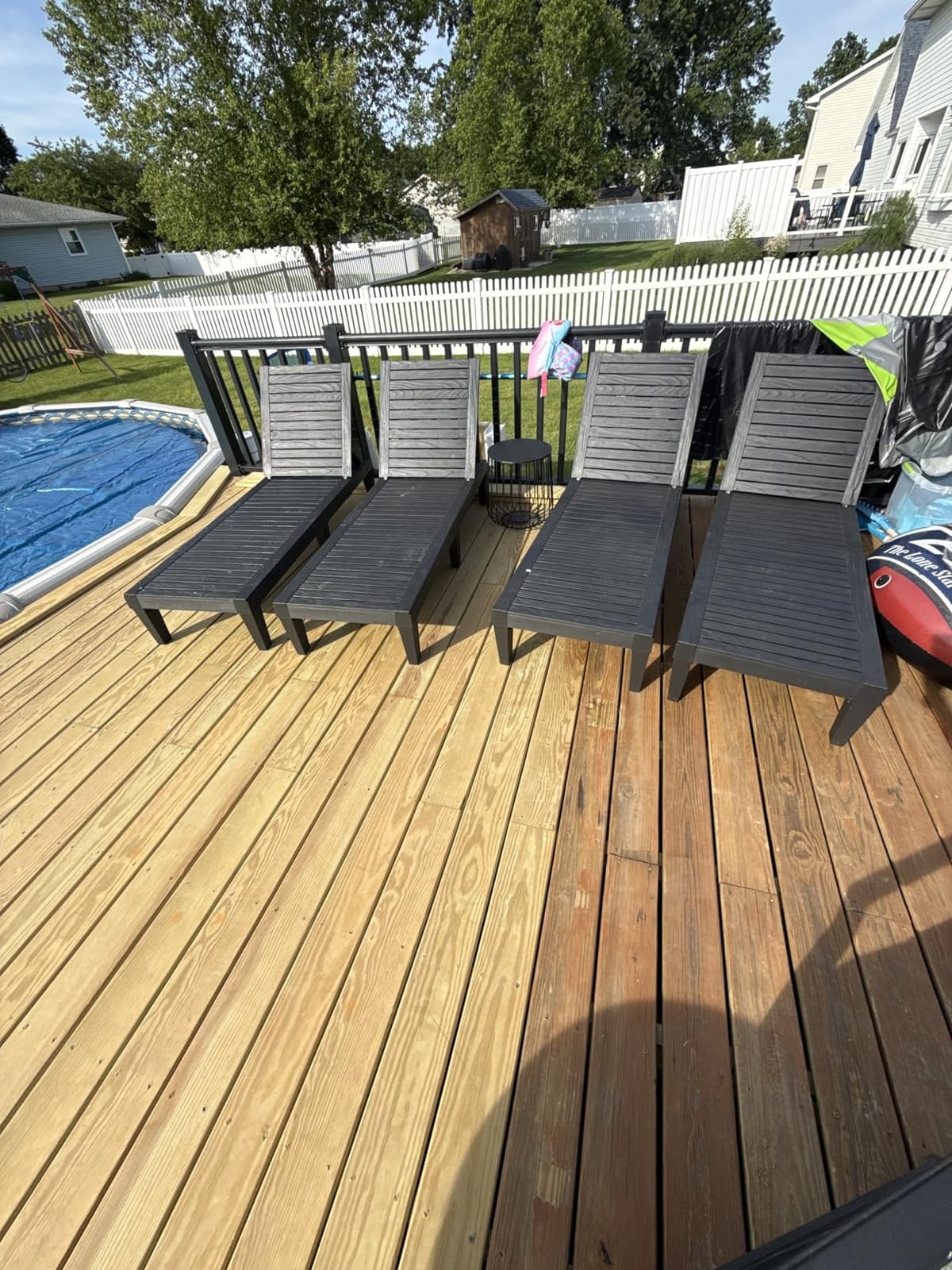 EUNHOO Outdoor Chaise Lounge Set of 2, Adjustable Pool Lounge Chair with 5 Positions Backrest, Waterproof Sun Loungers for Garden Pool Beach Patio Deck Sunbathing customer photo 1
