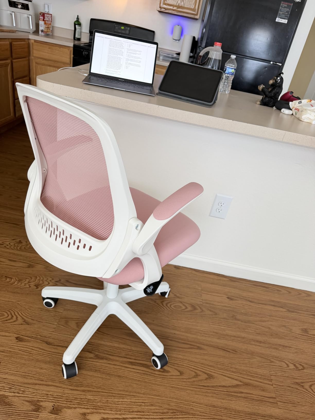 NEO CHAIR Office Desk Chair, Ergonomic Mesh with Flip-Up Armrests, Beige customer photo 1