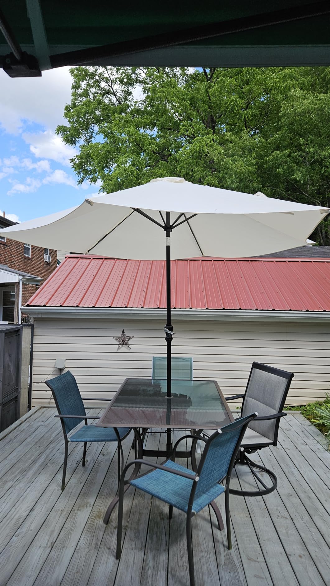 Best Choice Products 10ft Outdoor Patio Umbrella, Outdoor Table Umbrella, Yard Umbrella, Market Umbrella with 6 Sturdy Ribs, Push Button, Tilt and Crank - Navy Blue customer photo 2