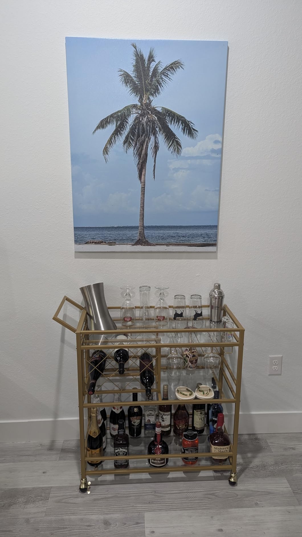 FATORRI Bar Cart with Wheels, Wine & Liquor Cart for Home customer photo 2