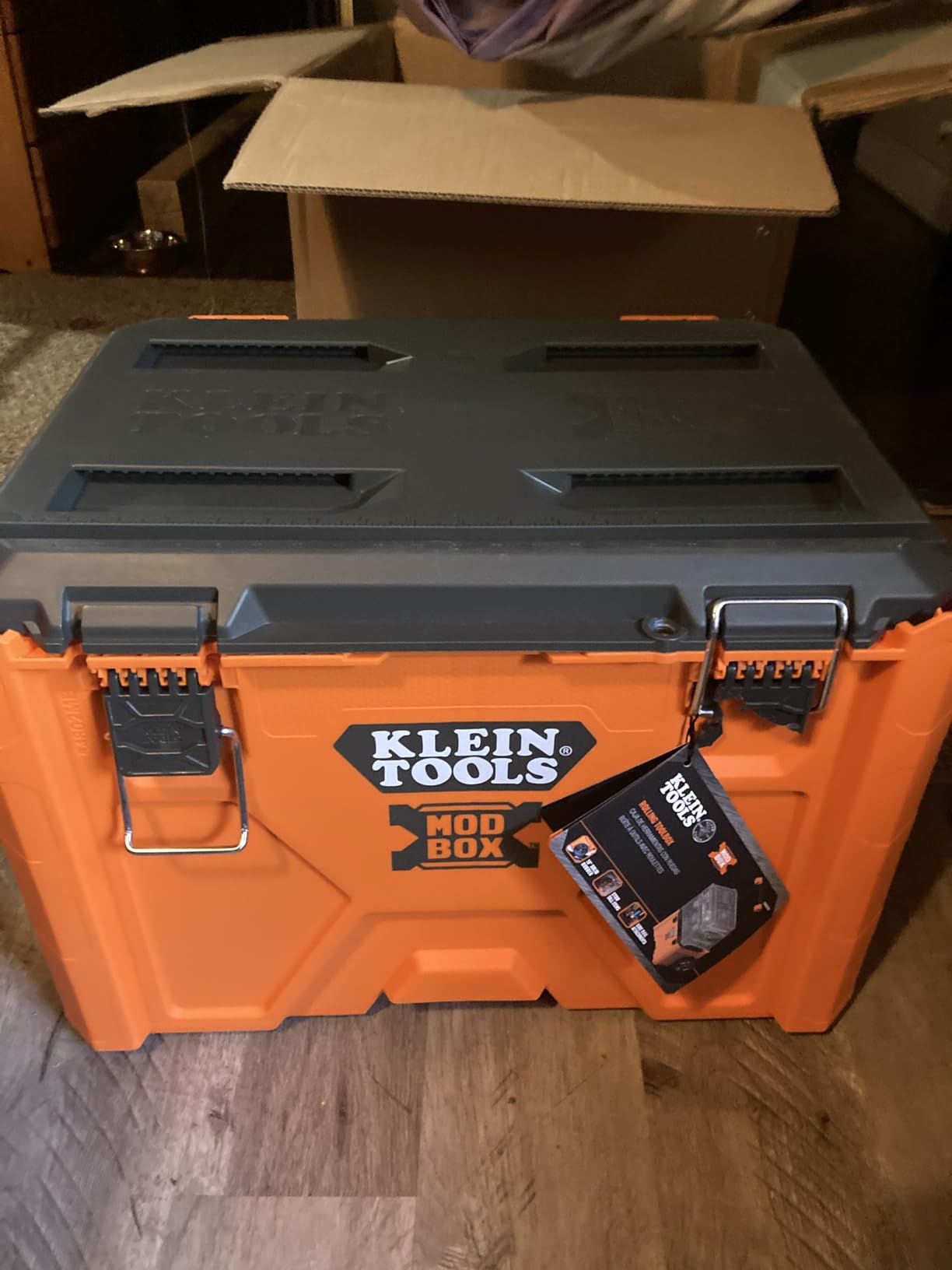 Klein Tools 54802MB MODbox Rolling Tool Box, Heavy Duty Portable Tool Organizer with Side Mounting, 10-Inch Rubber Wheels, Removable Handle, Deep Stackable Set customer photo 2