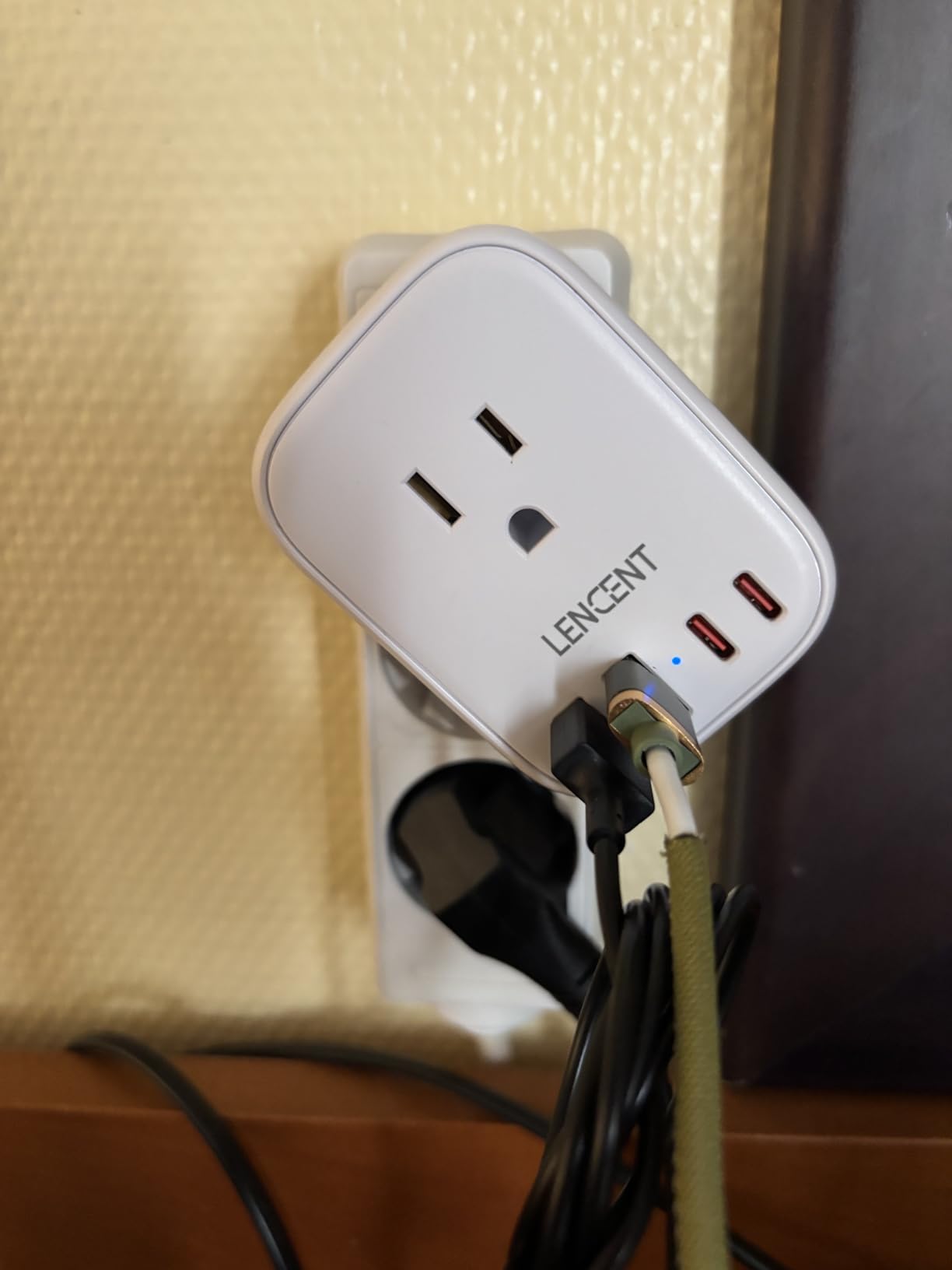 LENCENT European Travel Plug Adapter US to Europe Type-C Foldable Plug | with 4 Outlets 4 USB Ports (2 USB C), Power Adaptor for USA to EU Euro Iceland Spain Italy France Germany Greece Portugal customer photo 1