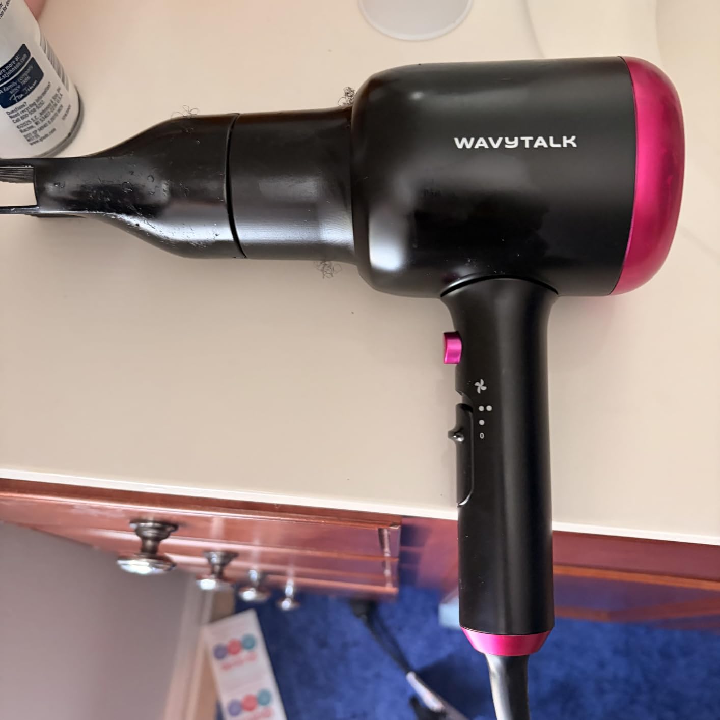 Wavytalk Blown Away Ionic Hair Dryer with Diffuser for Curly Hair | 1875W Fast Drying, 3 Attachments for All Hair Types, Ceramic Healthy Shine, Lightweight & Quiet (Black) customer photo 1