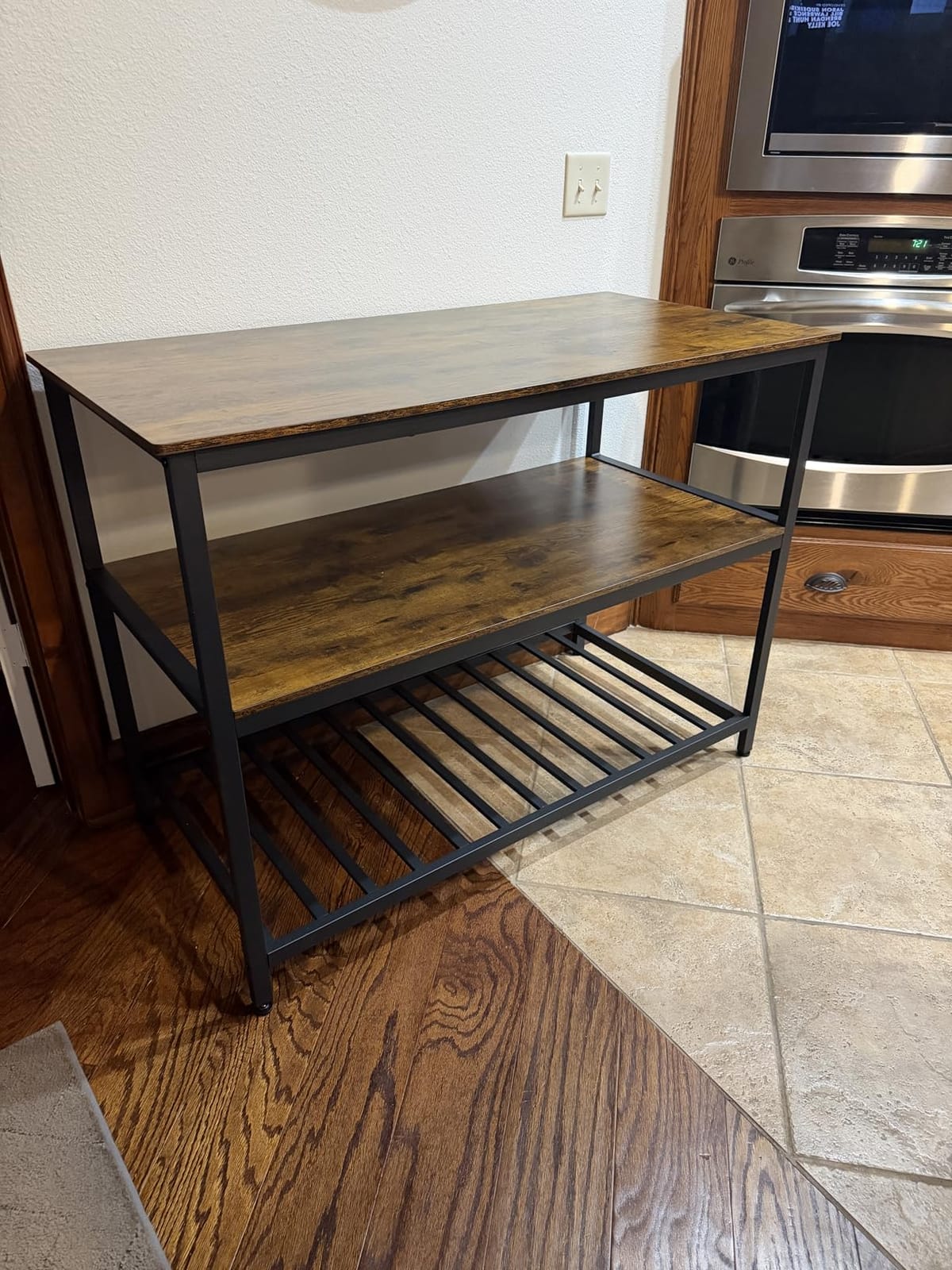 VASAGLE Kitchen Island with 3 Shelves, Storage Cabinet, Steel Structure customer photo 1
