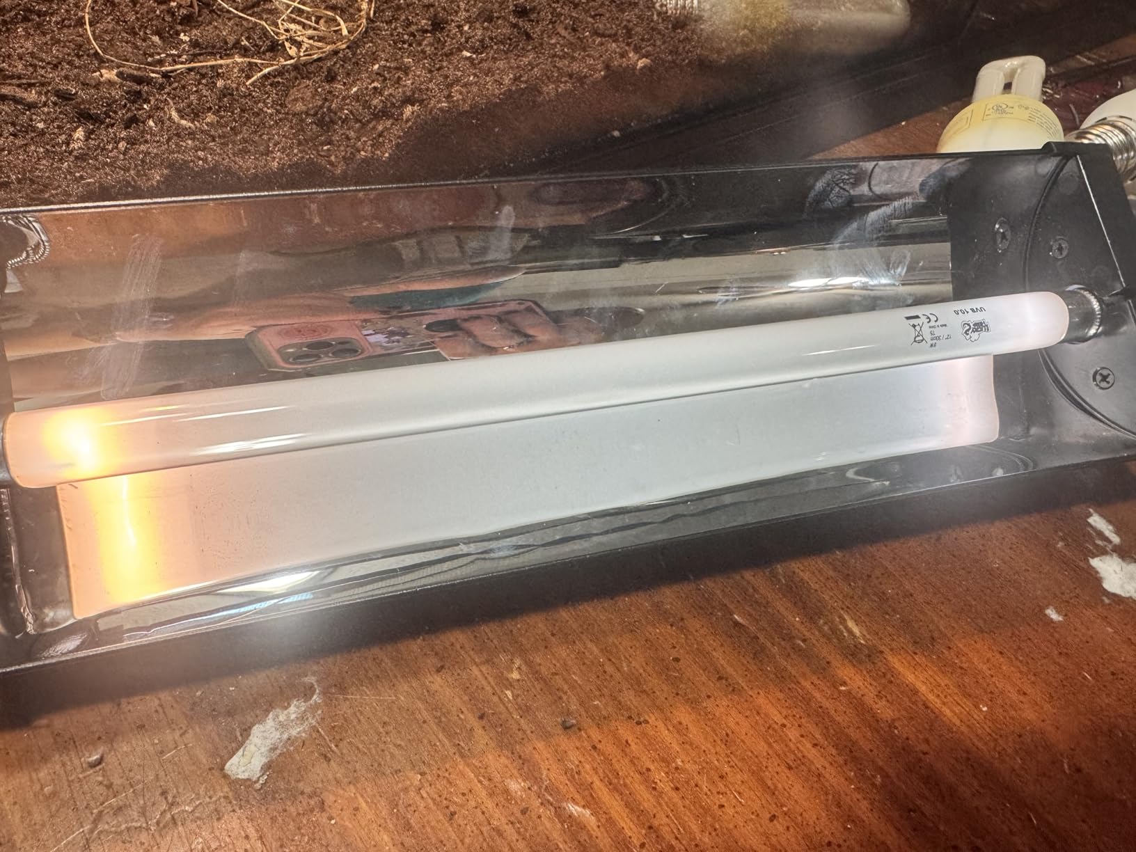 LUCKY HERP T5 Reptile Light Fixture Combo Kit 8W (New Upgrade), 10.0 UVB Light for Reptiles and Amphibians, UVA UVB Basking Light Desert Lamp for Lizard, Bearded Dragon, Tortoise 12inch customer photo 1