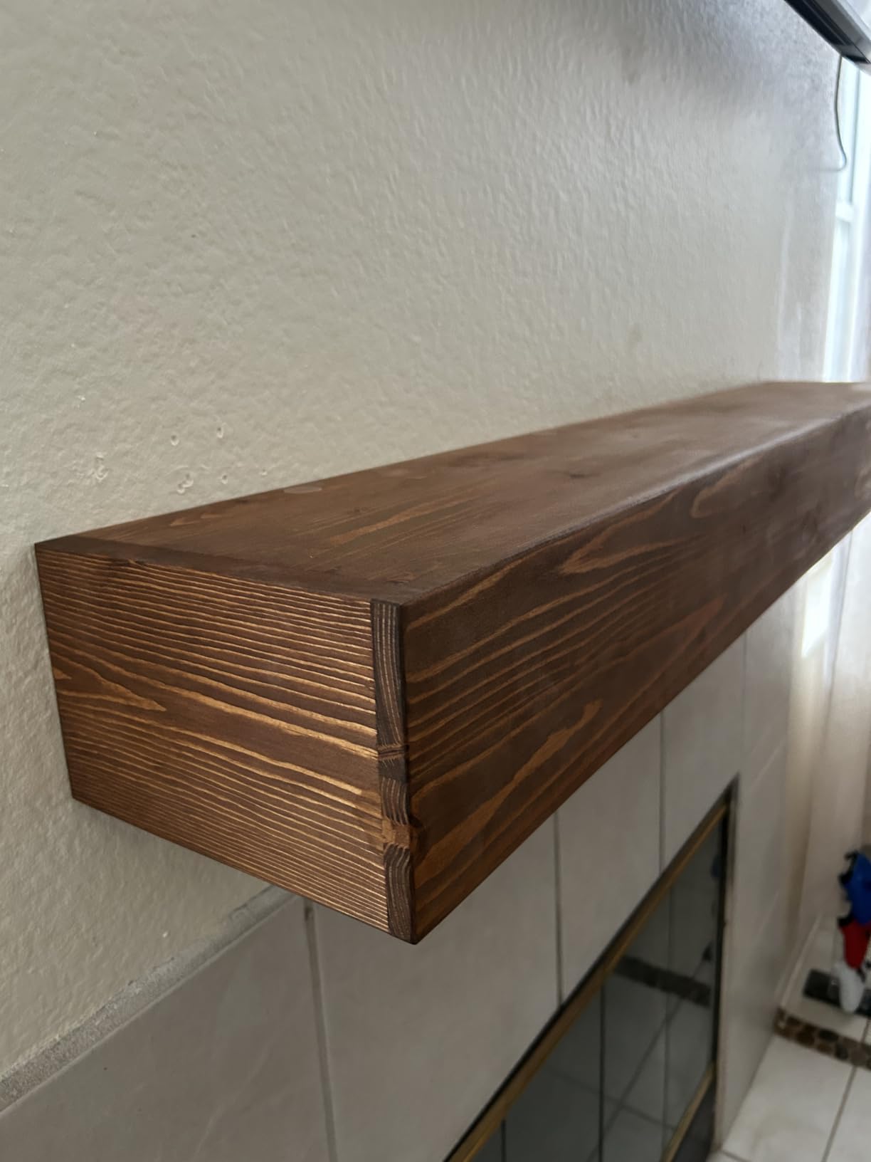 Avana Rustic Fireplace Mantle Shelf 60 Inches - Handcrafted Wood Mantles For Over Fireplace - Wall Mounted Farmhouse Fireplace Mantel Shelf - Floating Fireplace Mantels 60 X 8 X 5 - Rustic Traditional customer photo 2