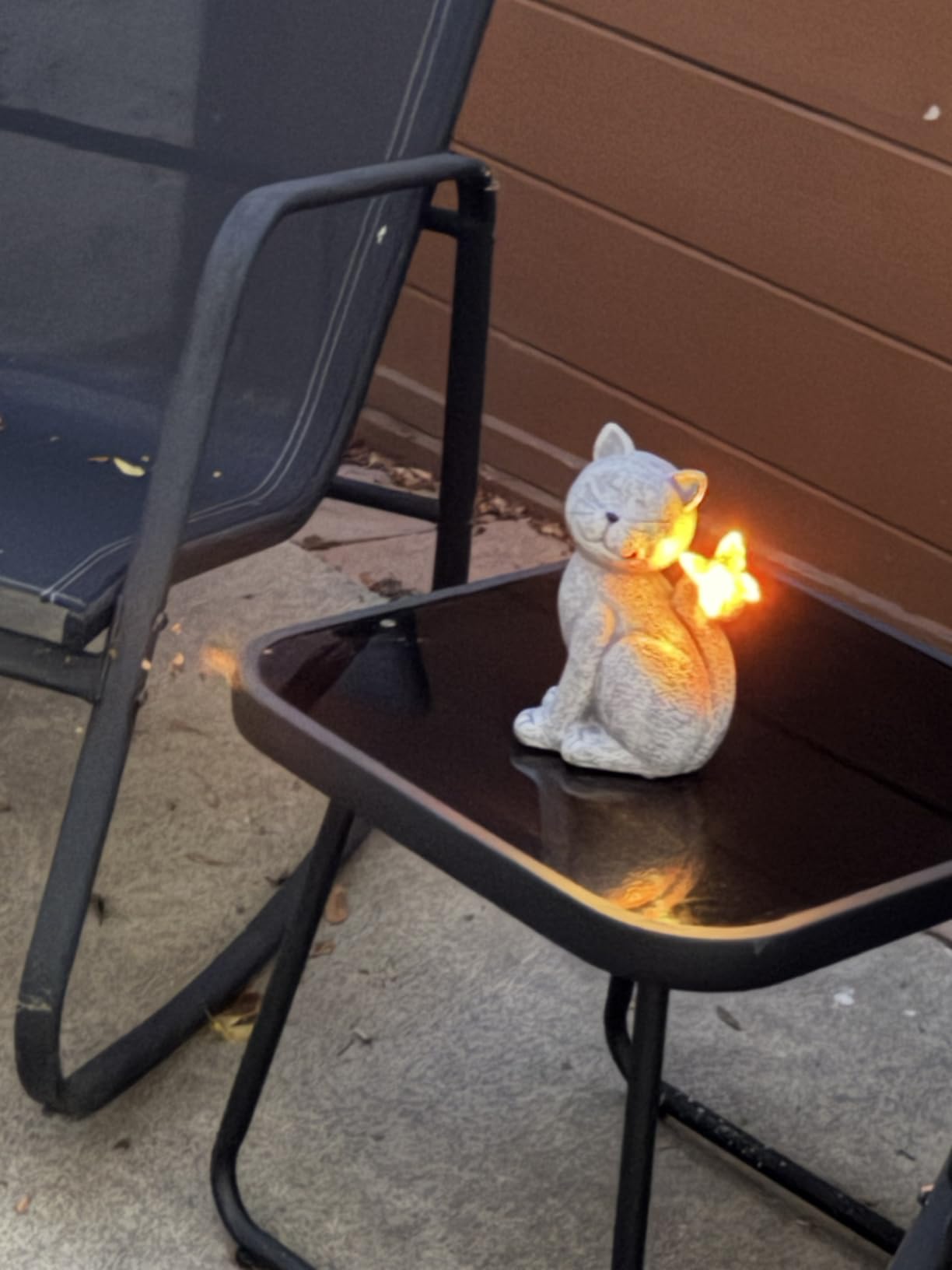 Nacome Cat Outdoor Statues for Garden with Solar Butterfly customer photo 1