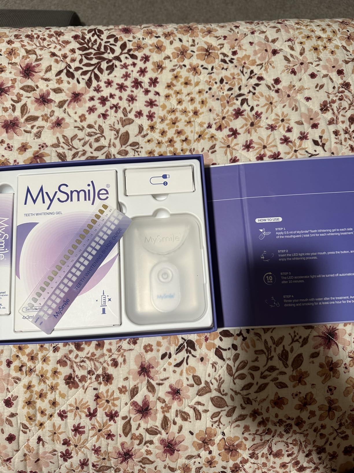 MySmile Teeth Whitening Kit for Sensitive Teeth, 30+ Treatments Whitener | 4*3ml 35% Carbamide Peroxide Whitening Gel+4ml Remineralization Pen & 28LED Whitening Tray Light, Remove Years of Stains customer photo 2