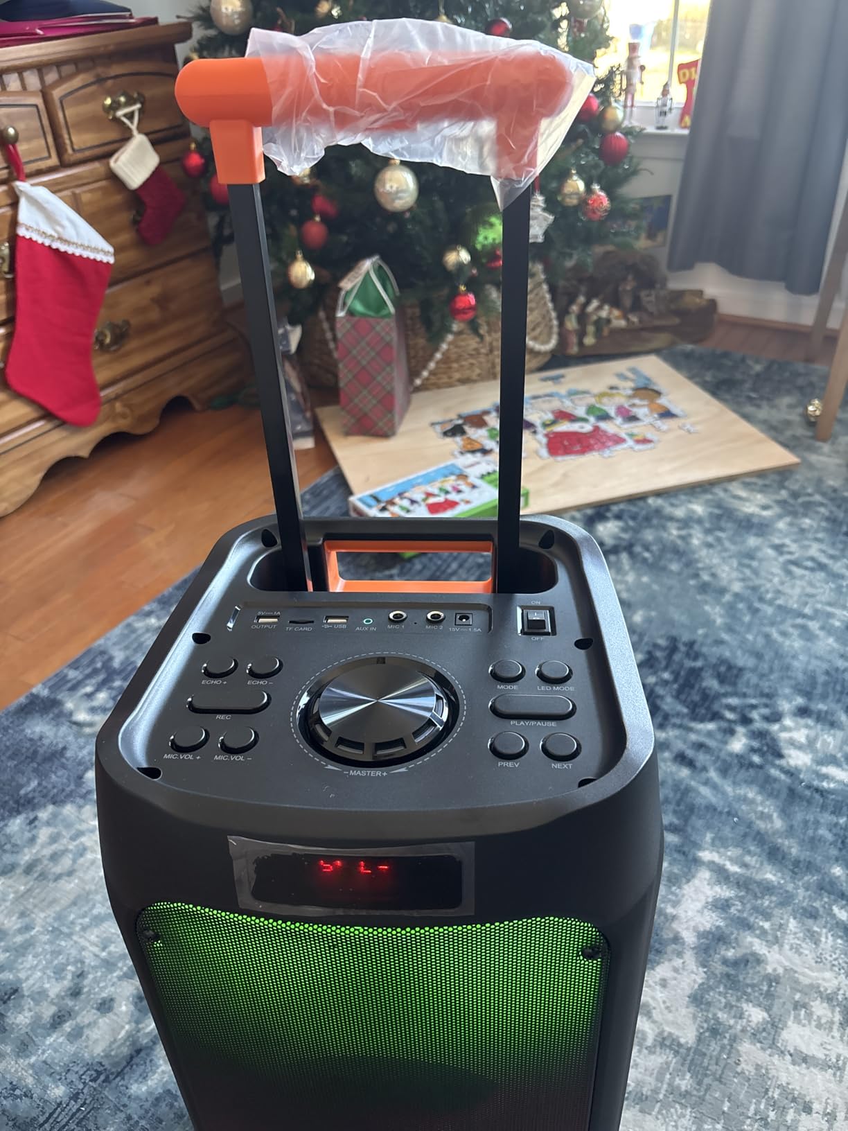 HWWR Karaoke Machine with 2 Wireless Microphones, Big Bluetooth Party Speaker with 500W Peak Power for Adults, PA System with Rolling Wheels and Trolley, Perfect for Outdoor, Home Party, Gatherings customer photo 1