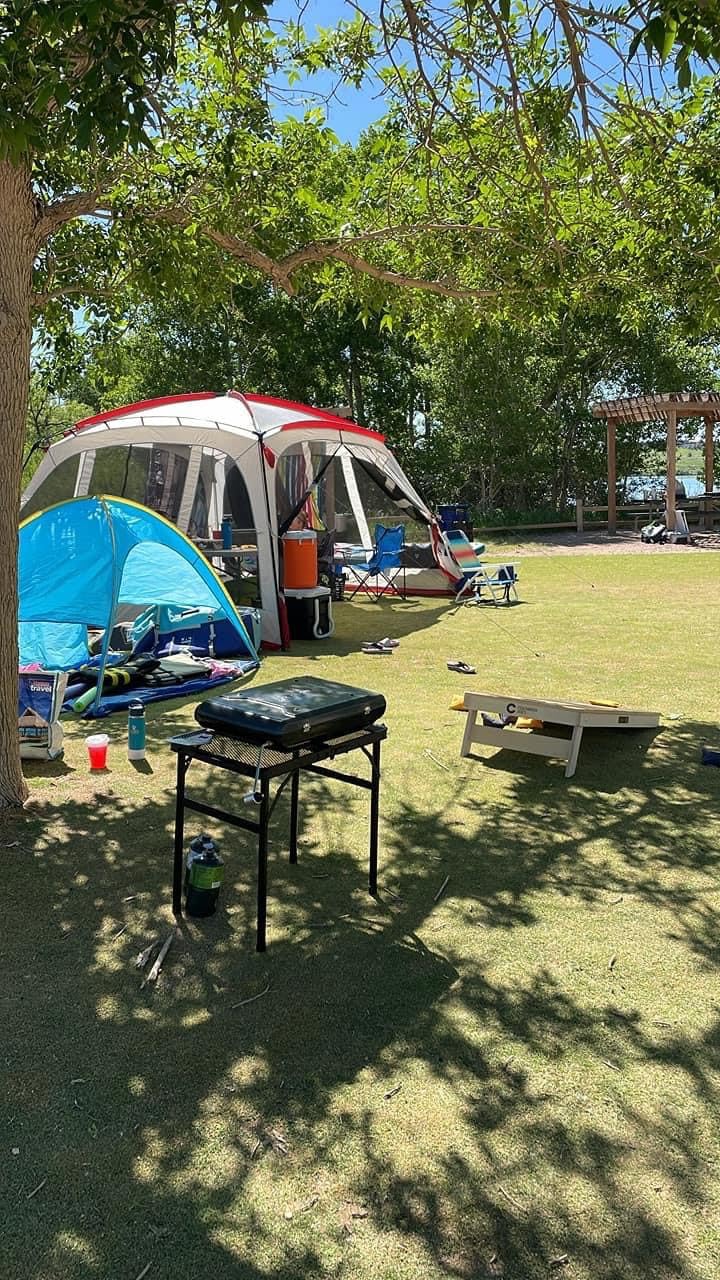 Folding Grill Table Camping Table with Mesh Desktop, Lightweight & Portable Outdoor Picnic Table, Height Adjustable Portable for Outside Inside Use customer photo 1