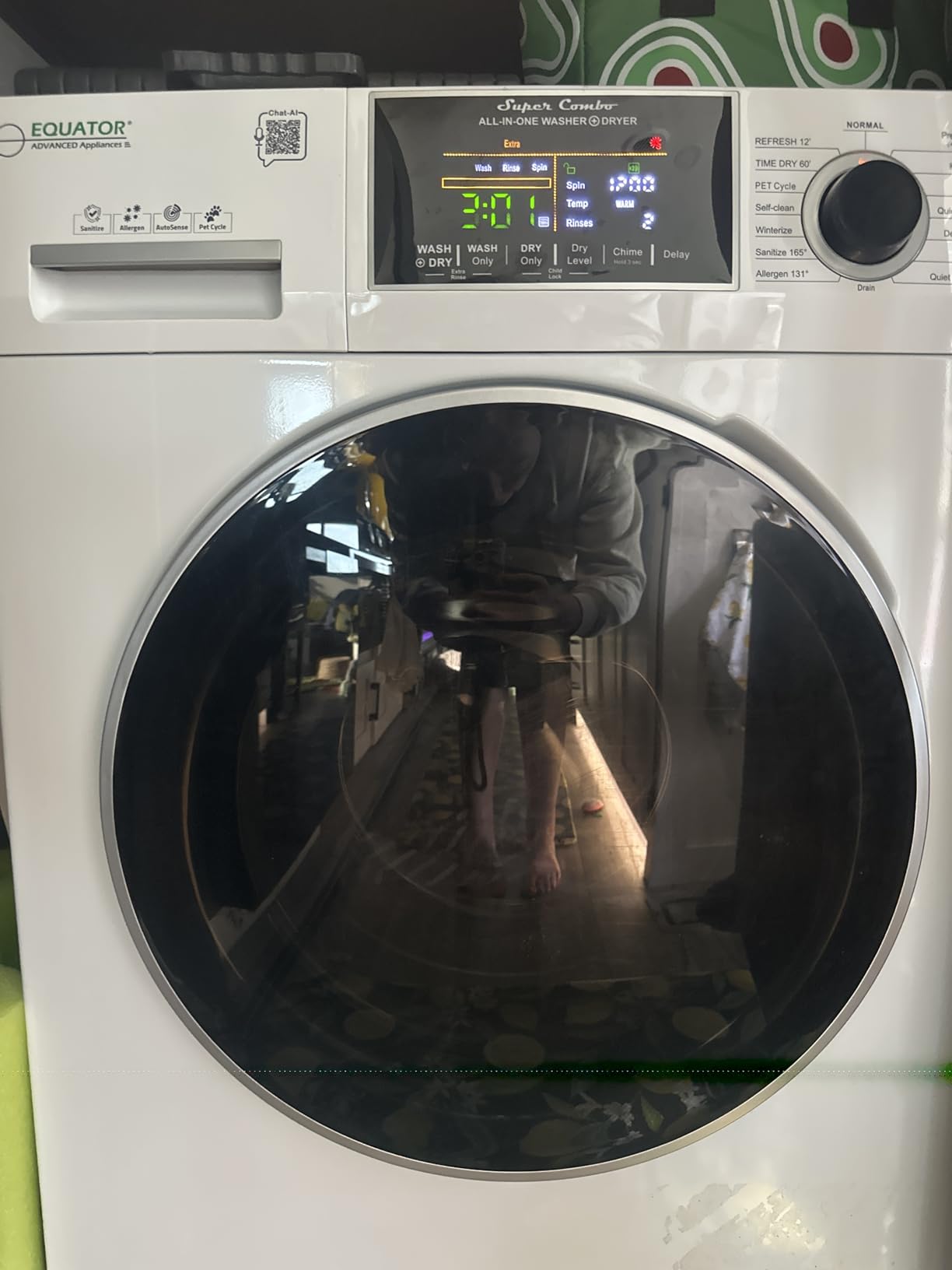 Equator All-in-one Washer Dryer Ventless FULLY BUILTIN 0-CLEARANCE 1.62cf/15lbs 110V 1400RPM customer photo 2