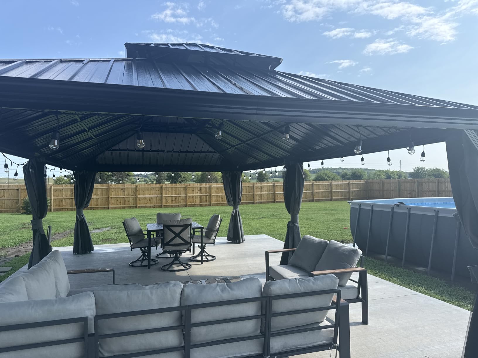 Aoxun 12' X 16' Hardtop Gazebo with Built in Drainage, Outdoor Gazebos customer photo 2