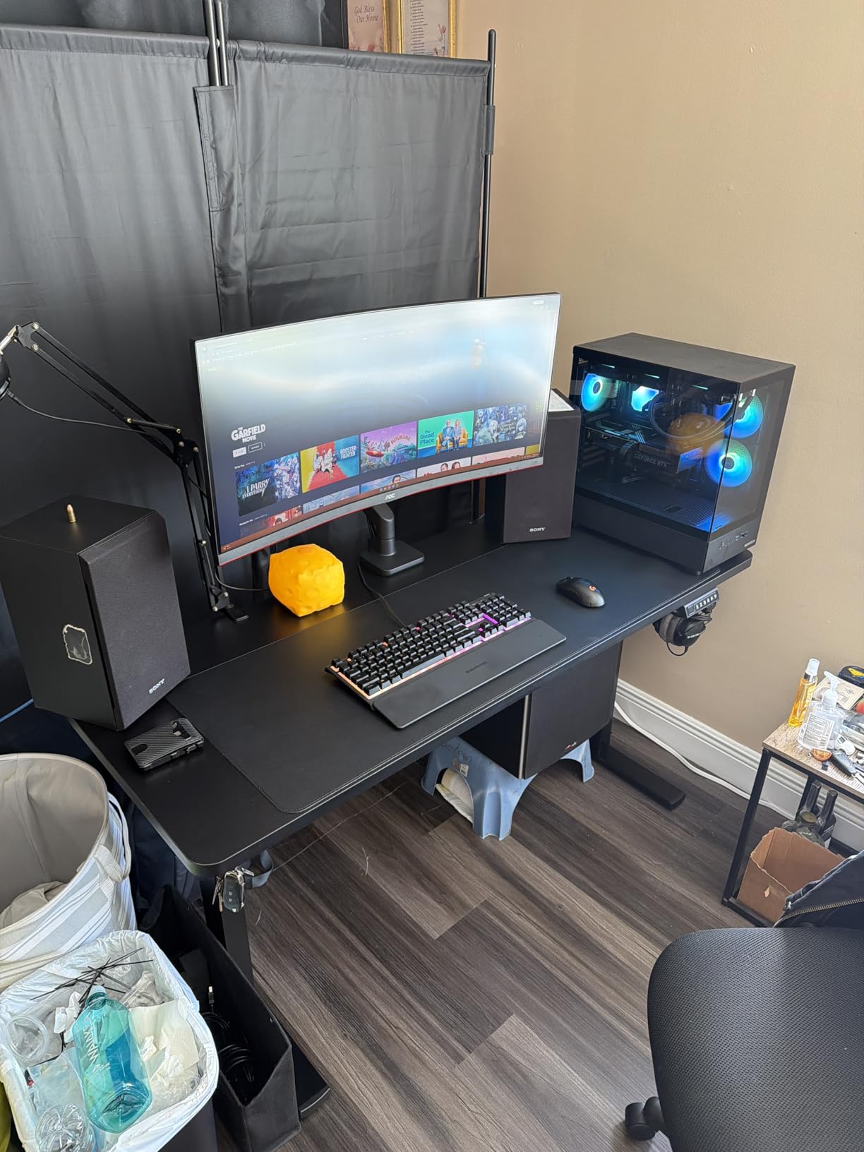 VIVO Black 60 x 30 in Standing Desk, DESK-KIT-1B6B-30 | Electric, Holds 220 lbs, Sit Stand, Height Adjustable, Extra Deep Table Top, Memory Presets, 1B Series, Black Frame customer photo 1