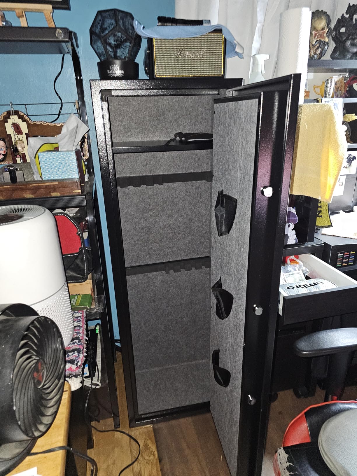 EMAXEE 8-15 Biometric Gun Safe Rifle, Large Gun Safes for Home Rifle and Pistols with Upgraded Panel and LED Light, Quick Access Fingerprint Gun Cabinet with Removable Shelf (No Assembly Required) customer photo 2