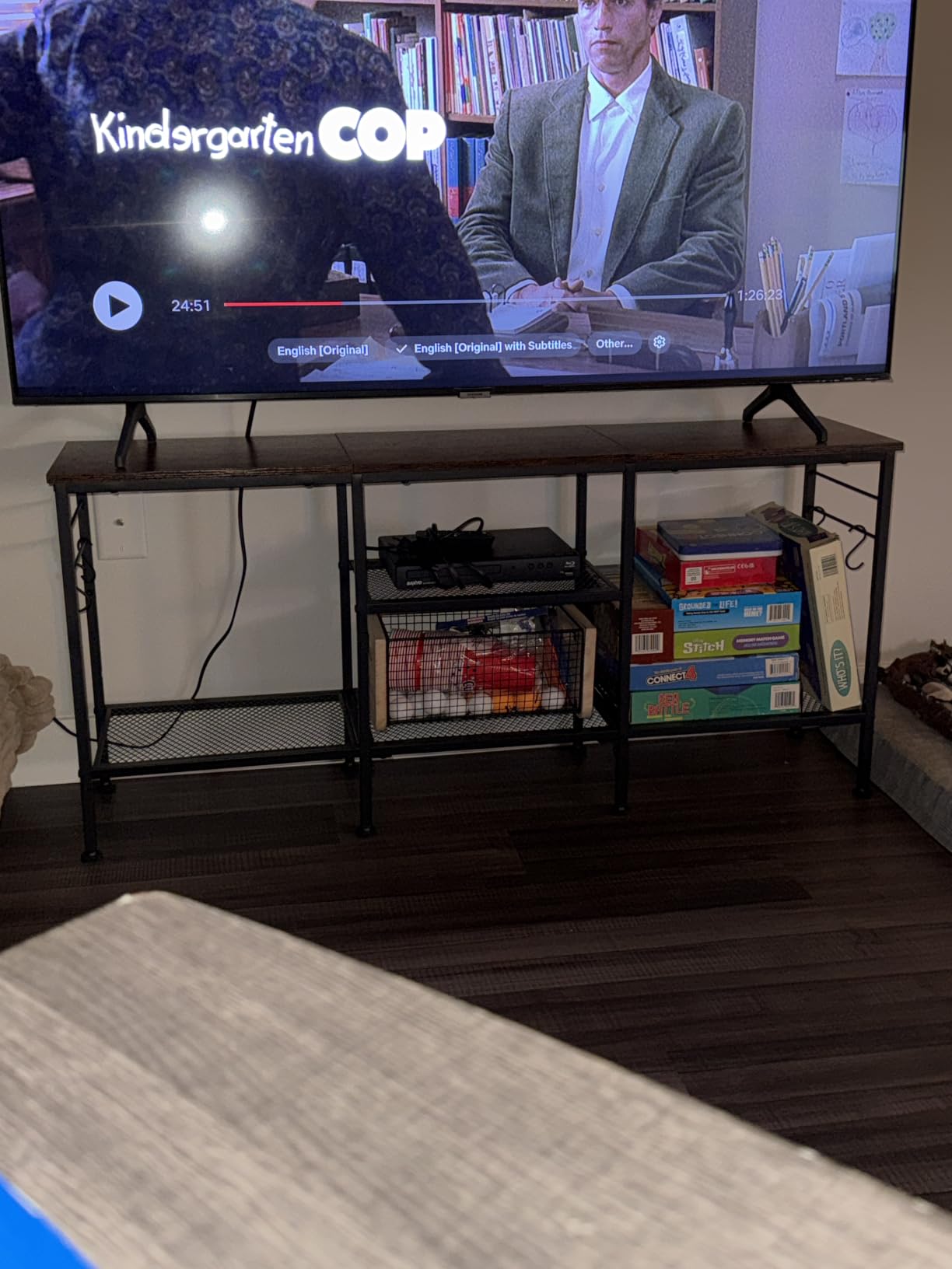 Furologee TV Stand, Entertainment Center with Open Shelves, Rustic Brown customer photo 1