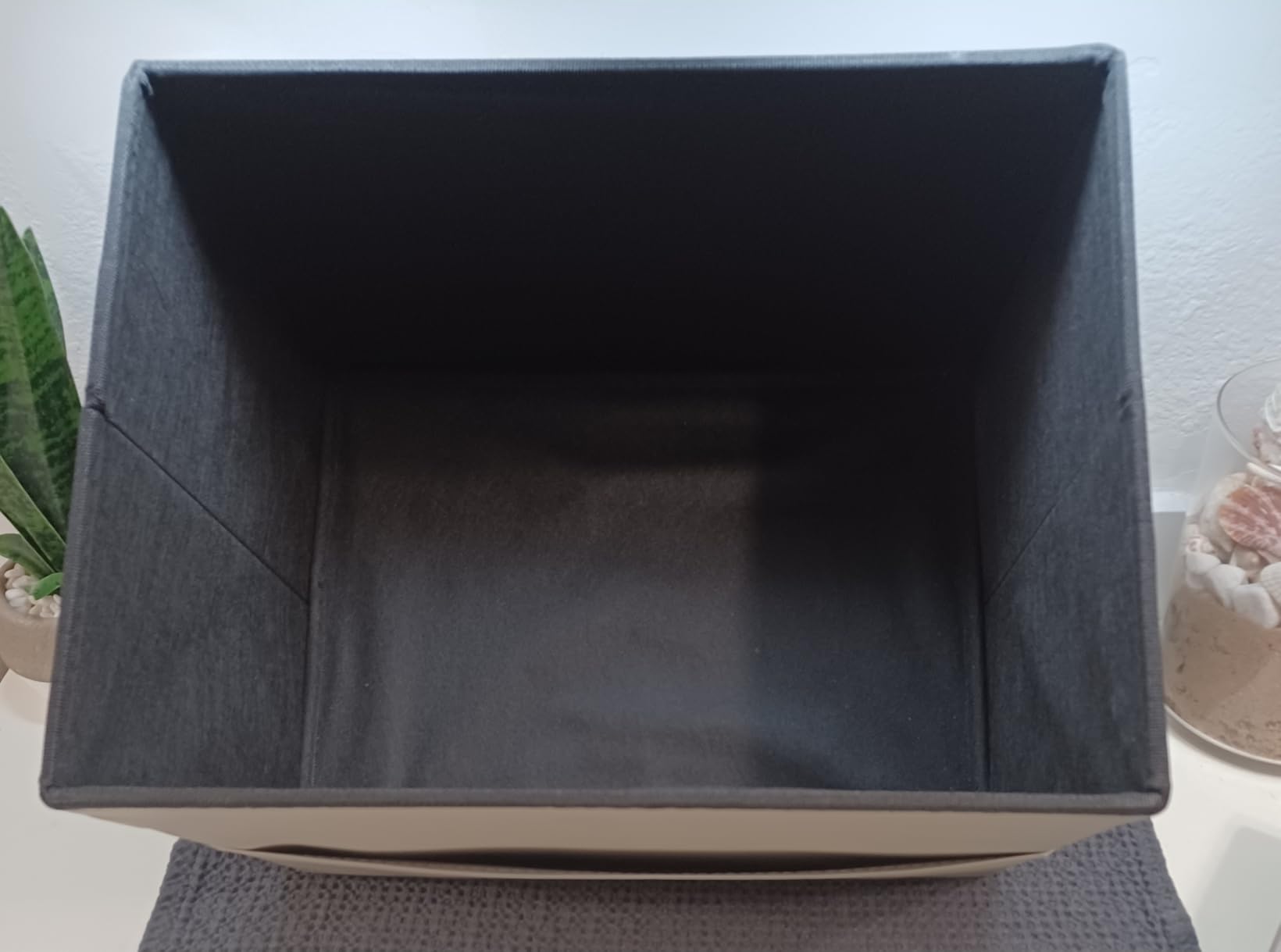 Ottoman with Storage, Folding Leather Foot Stools Ottoman for Dorm, Brown customer photo 2