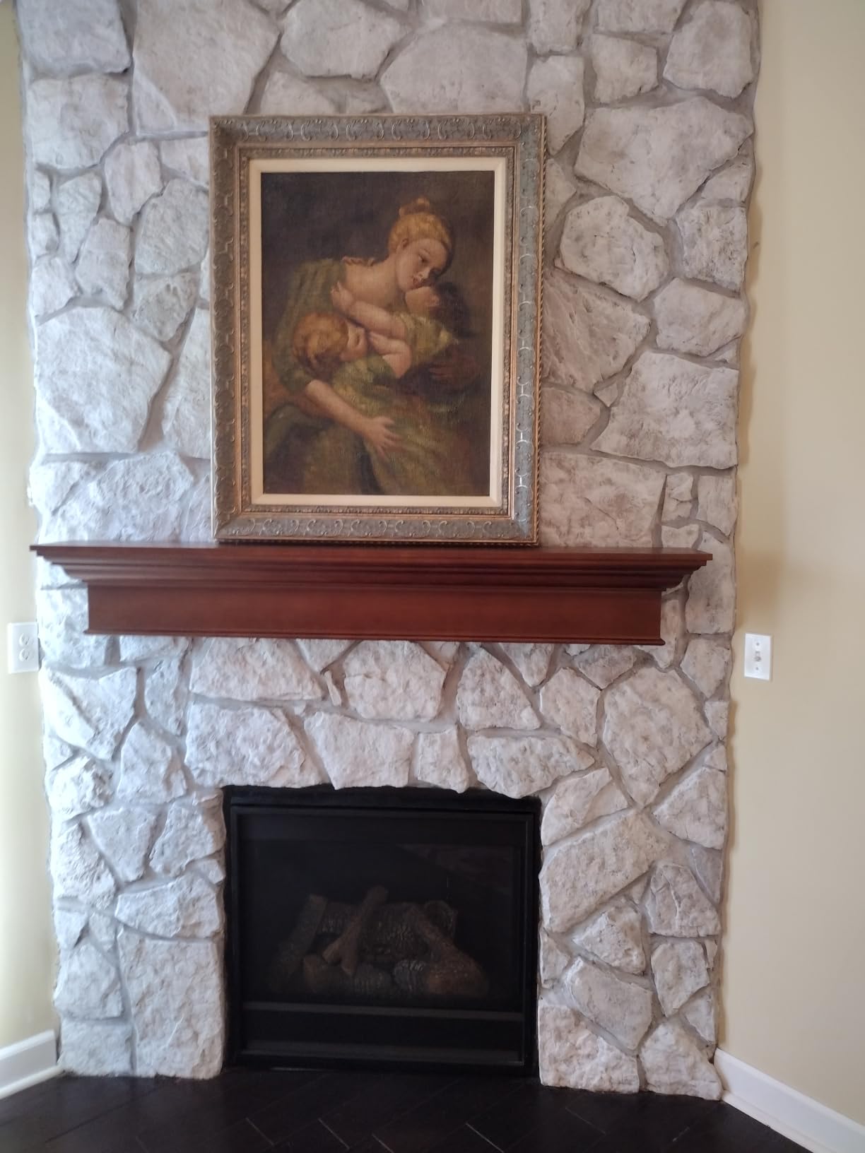 Eshoma Fireplace Mantel, 72 Inch Handcrafted Wood Mantles for Over Fireplace, Wall Mounted Fireplace Mantel Shelf, Floating Mantel Shelf for Living Room Decor, Walnut customer photo 1