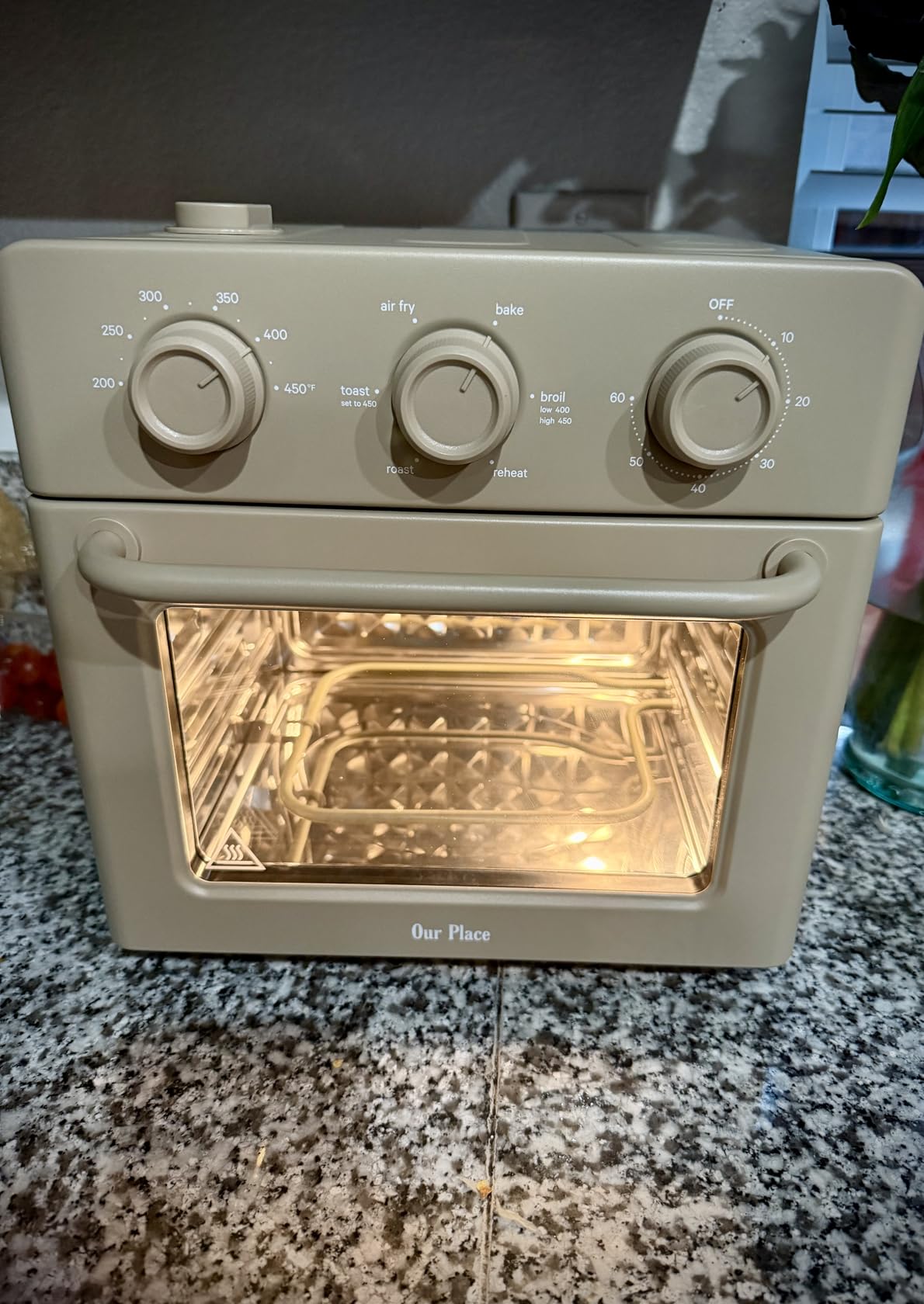Our Place Wonder Oven, 6-in-1 Air Fryer & Toaster Oven, 2-Rack, 13 Qt | Non-toxic air fryer toaster oven combo; basket, wire rack, bake pan, crumb tray; toast, roast, bake, broil, reheat, steam customer photo 2
