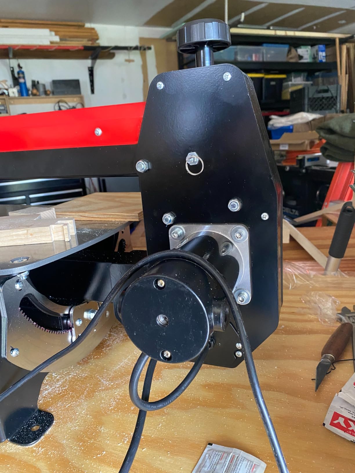 BUCKTOOL 22-Inch Scroll Saw, 1/5 HP 1.3A Power Scroll Saws for Woodworking | 360-1550 RPM Variable Speed, 27 x 13-Inch Worktable, Beveling Arm and 15/18 TPI Pinless Scroll Saw Blades for Angled Cuts customer photo 2