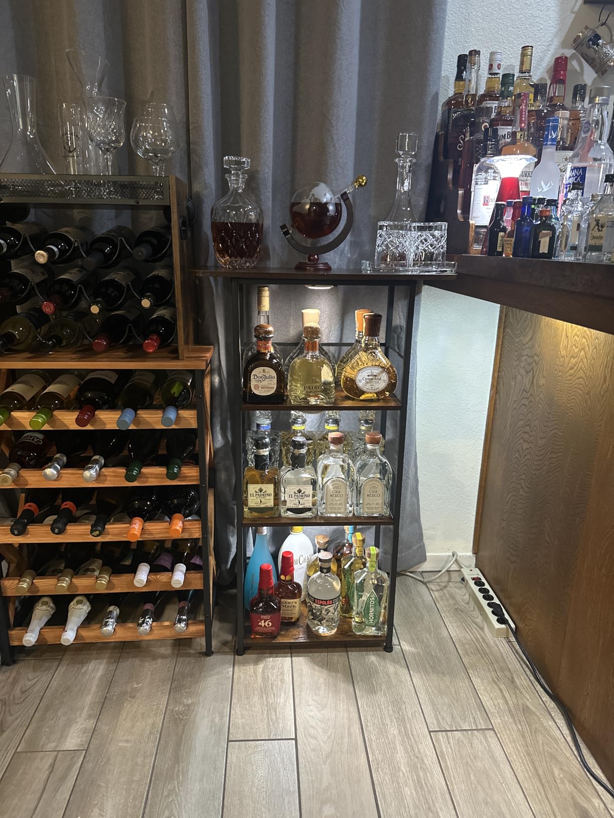 Floor Standing Freestanding Whiskey Rack: 3 Tier Wine Rack ,Mini Bar Cart customer photo 1