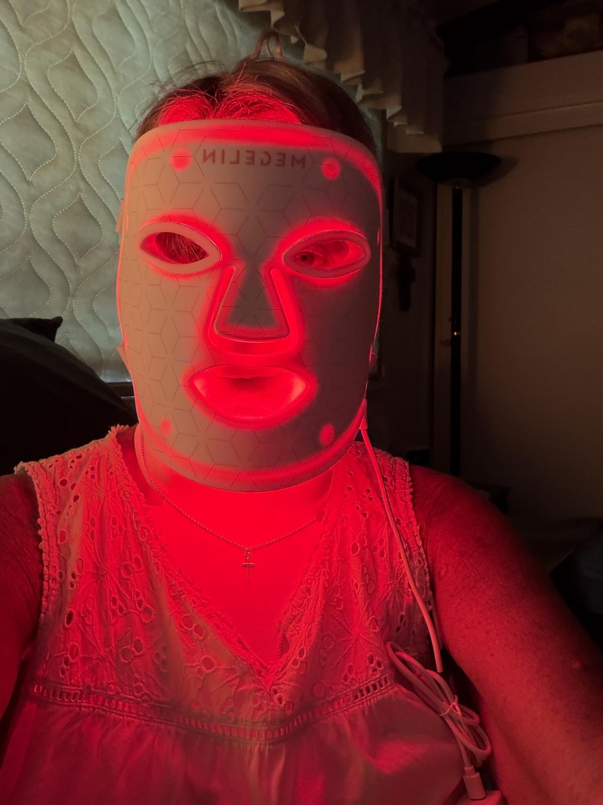 MEGELIN Led Red Light Therapy Face & Neck Mask, 7 Colors Led Light Therapy Facial Mask, Infrared Red Light Therapy Mask, Infrared Light Skin Rejuvenation customer photo 2