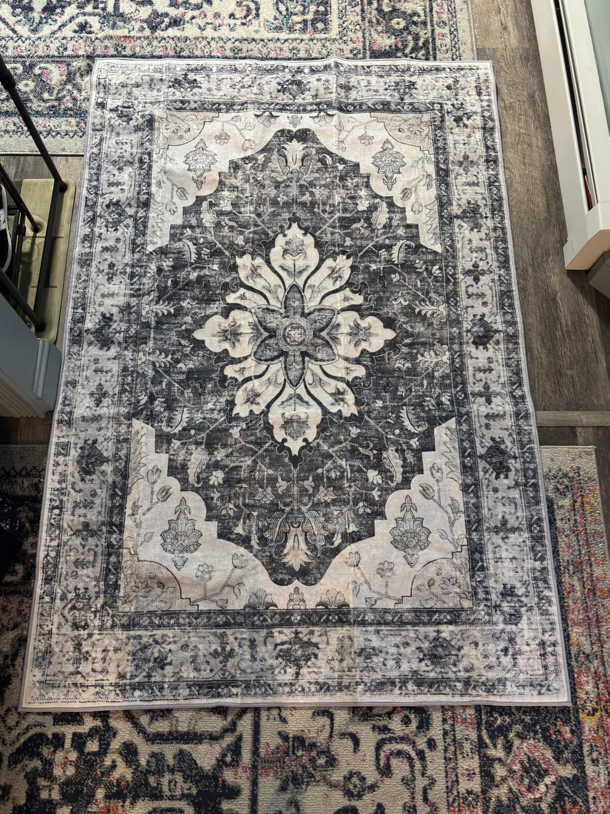 RELEANY Washable Area Rug, 8'x10', Brick/Brown/Green customer photo 1