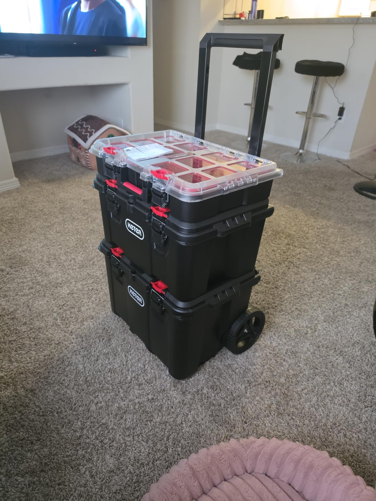 Keter Stack N Rolling Tool Box Modular Storage System 3 Piece customer photo 2