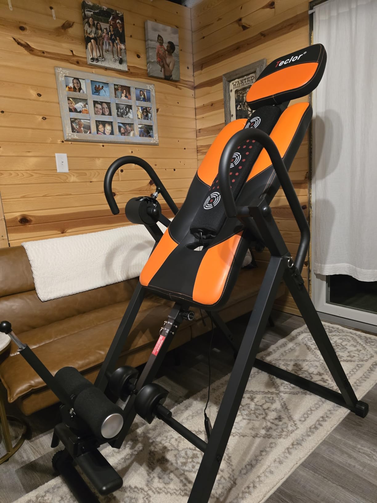 Teclor Inversion Table,Advanced Heat and Massage Function,Strength Training Inversion Table for Back Pain Relief,Heavy Duty Inversion Table 350 lbs Capacity with Wider and Thickened Backrest customer photo 2