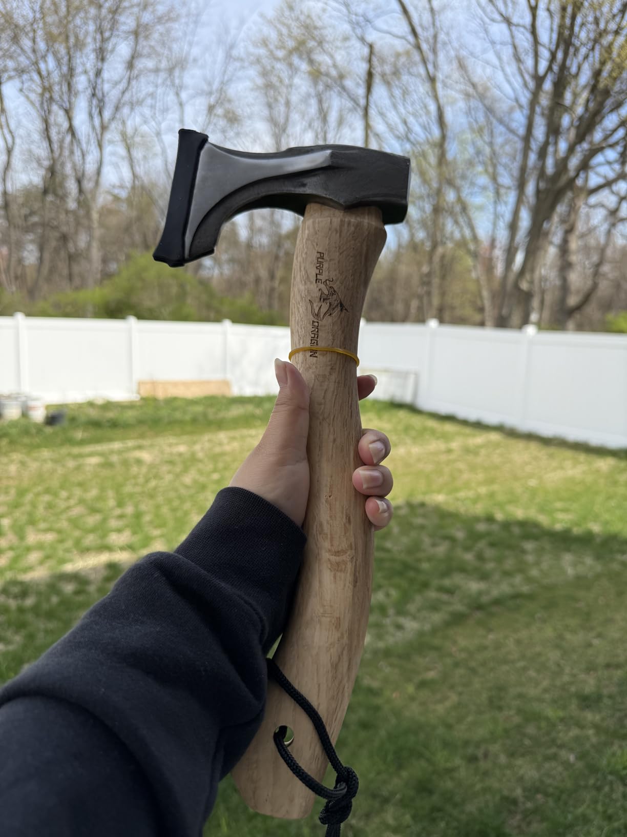 Purple Dragon Camping Hatchet 14.7 Inch Hand Forged Splitting Axe customer photo 1