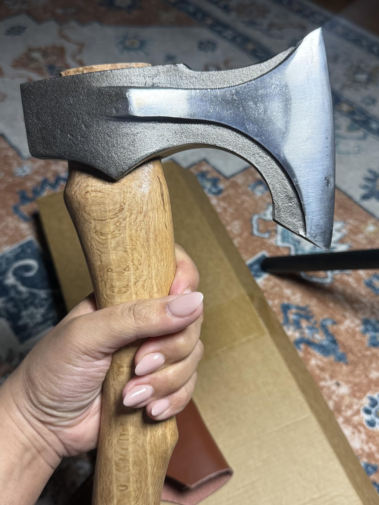 Purple Dragon Camping Hatchet 14.7 Inch Hand Forged Splitting Axe customer photo 2