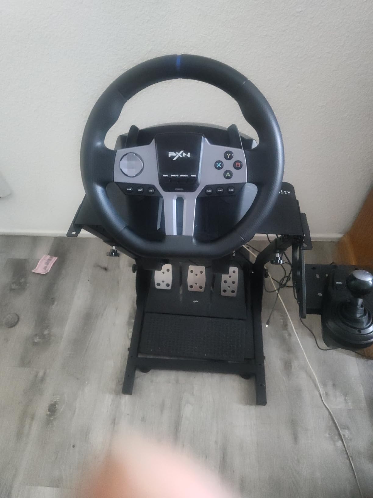 Grefinity Racing Wheel Stand, Height Adjustable Steering Wheel Stand | Racing Simulator Cockpit for Logitech G920 G29 G923 G27 G25, Thrustmaster T300RS TX F458 T500RS T150 Xbox PS4 PS5 PC customer photo 2