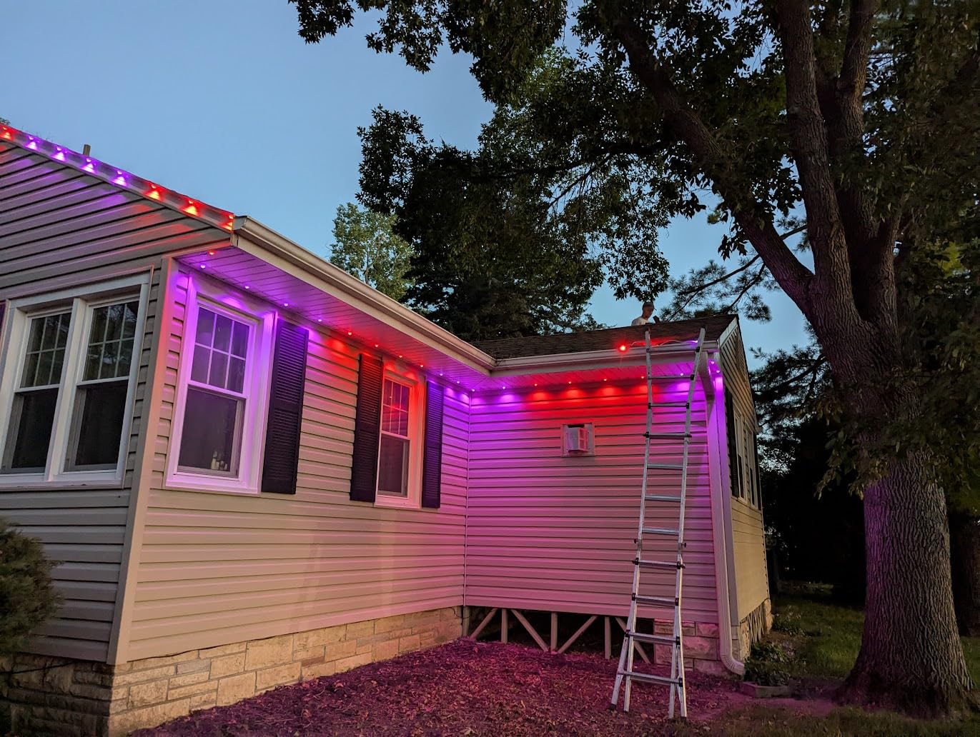Enbrighten Eternity Permanent Outdoor Lights, 100ft, 72 Lights, Smart customer photo 1