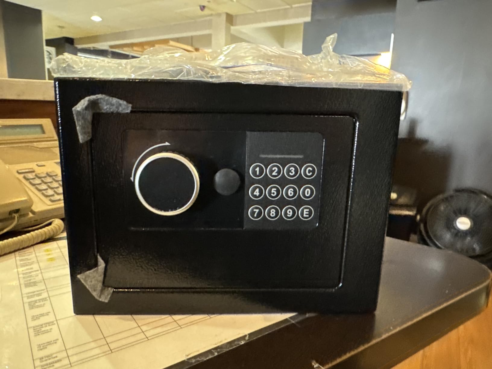 Digital Electronic Money Safe, Steel Security Lock Box with Keypad, Office Hotel Business Jewelry Gun Cash Safe, 0.23 Cubic Feet, 9.06