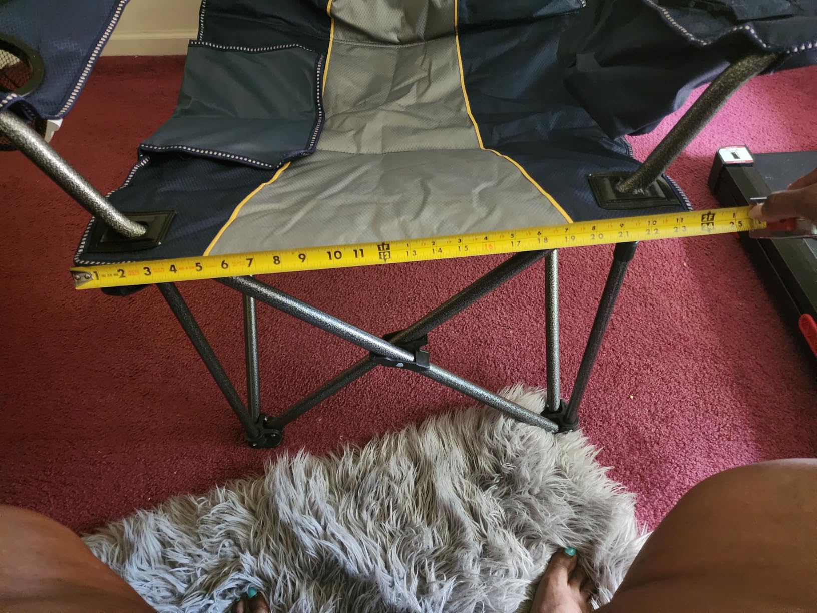 ALPHA CAMP Oversized Fully Padded Camping Chairs with Lumbar Support | Heavy duty 500 LBS, Steel Frame, Sturdy, Durable, Cooler Bag, 600D Oxford fabric, Cup holder, Carry Bag, Pocket, Easy to set up customer photo 1