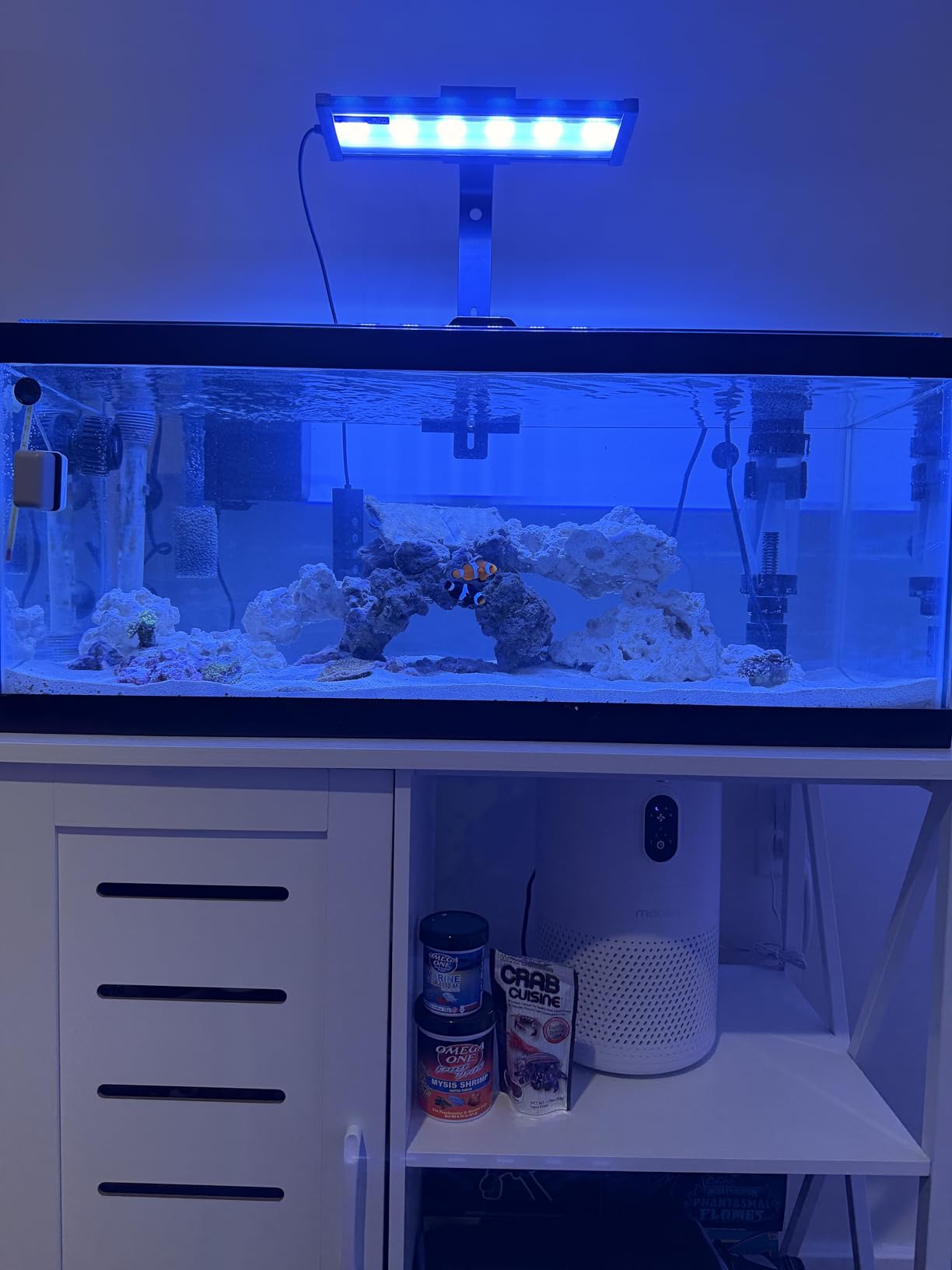 Herture 20-29 Gallon Fish Tank Stand, Aquarium Stand with Cabinet Accessories Storage, Heavy Duty Metal Frame, 31.49