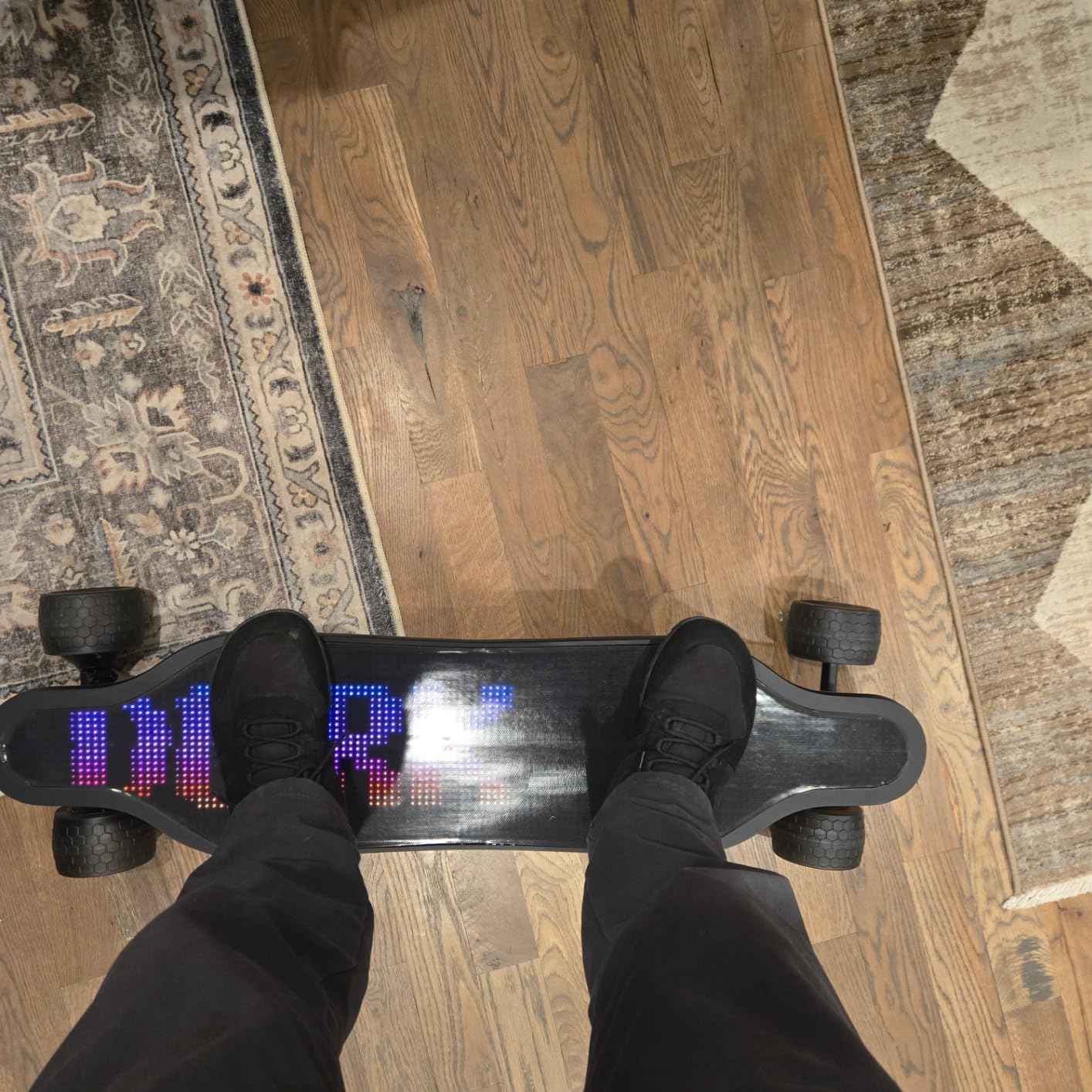 S3/Pixel/Mini Electric Skateboard - Swappable Battery & 105mm Wheels | 24/12 Miles Max Range, Dual 600W Hub-Motors with 4 modes, 330lb Max Load, IP55 Waterproof, UL-Certified customer photo 2