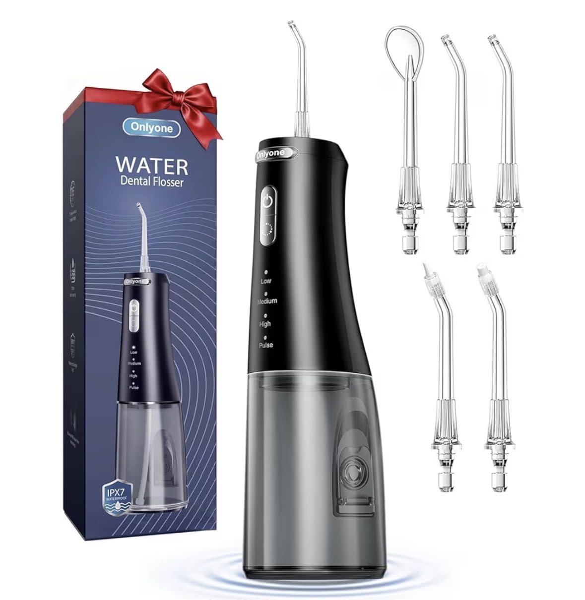 Onlyone Water Flosser with Adjustable Water Pressure for Daily Oral Care | Rechargeable Portable Oral Irrigator for Orthodontic & Sensitive Gums, Cordless for Home and Travel Use, 300ML Larger Tank customer photo 1