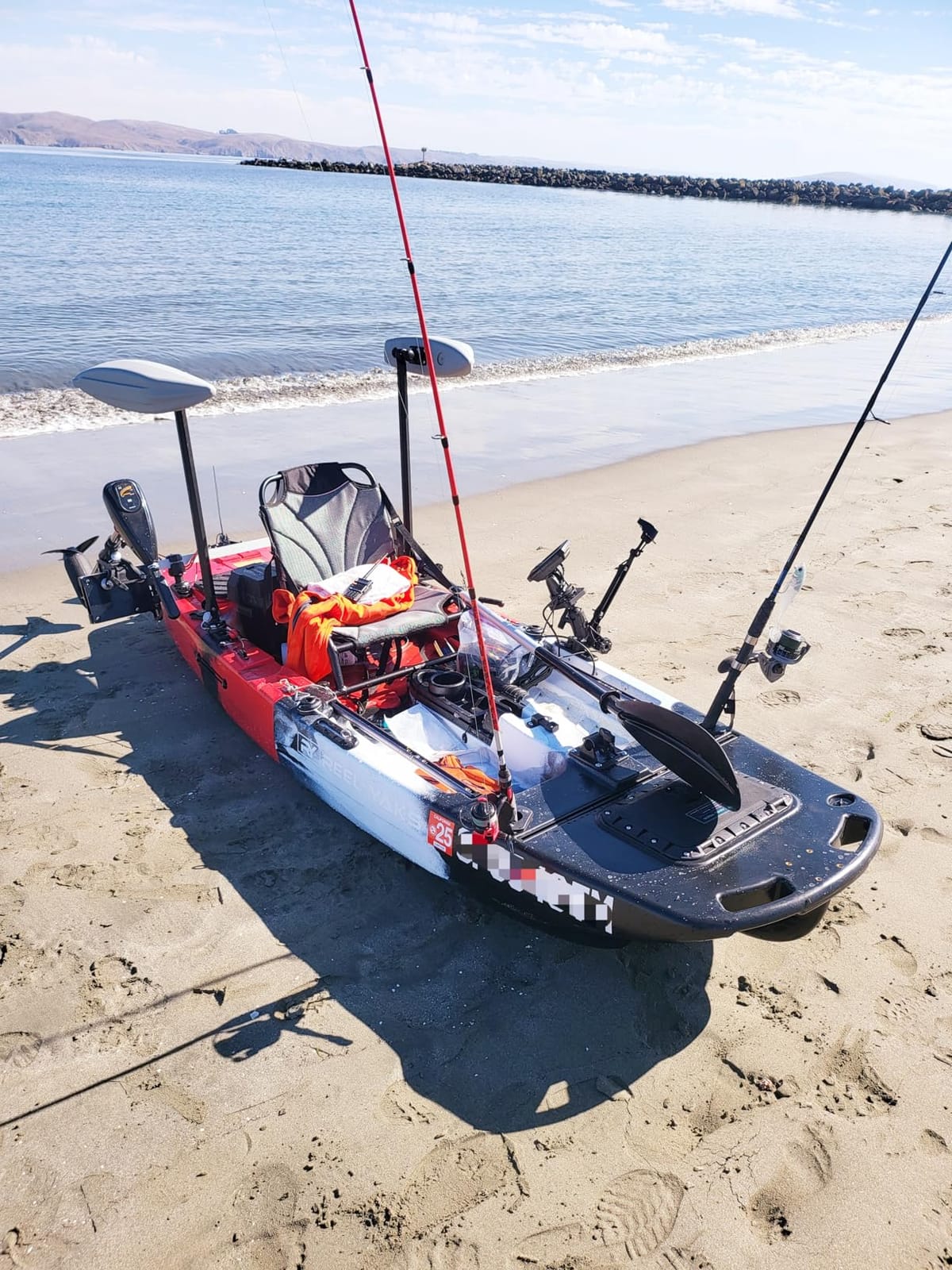 Reel Yaks Raider Modular Fishing Kayak - 9.5ft, 380 lbs Capacity, Red White Black - Pedal Fishing Kayaks for Adults & Youth, Sit on Top, Compact Storage, Lightweight, Easy Transport customer photo 1