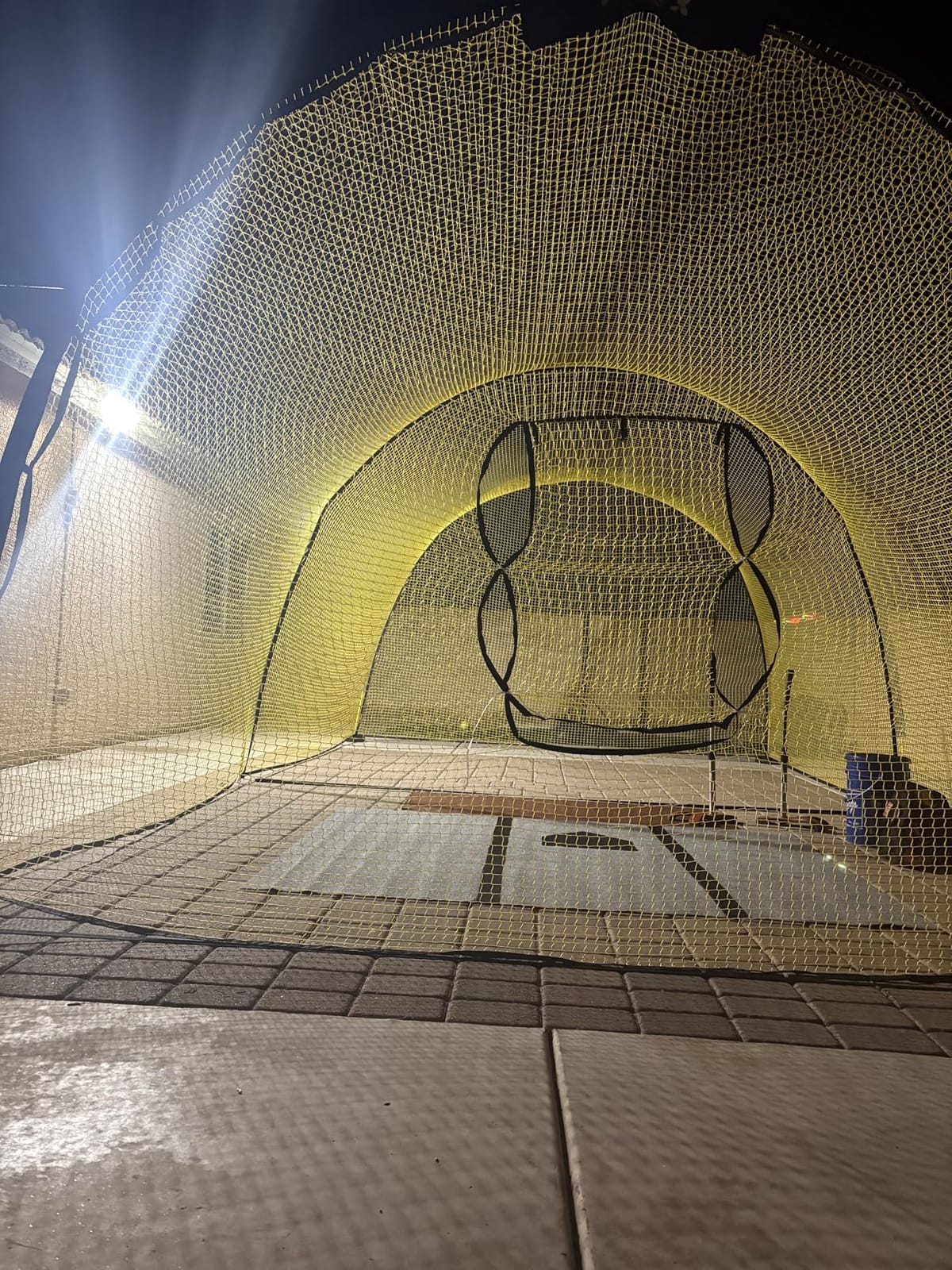 Apex Sports Portable 22ft x 12ft x 8ft Baseball & Softball Batting Cage with Pitching Machine Hole, 3ply 1.25'' Yellow Netting, Secure Steel Poles, 12.7MM Fibreglass Poles, Carry Bag Included customer photo 2