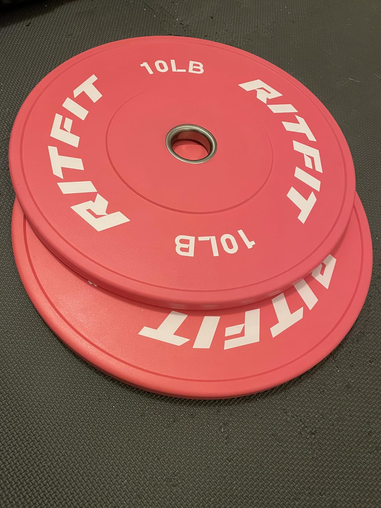 RITFIT Pink Olympic Bumper Plates with Steel Insert for Home Gym customer photo 1