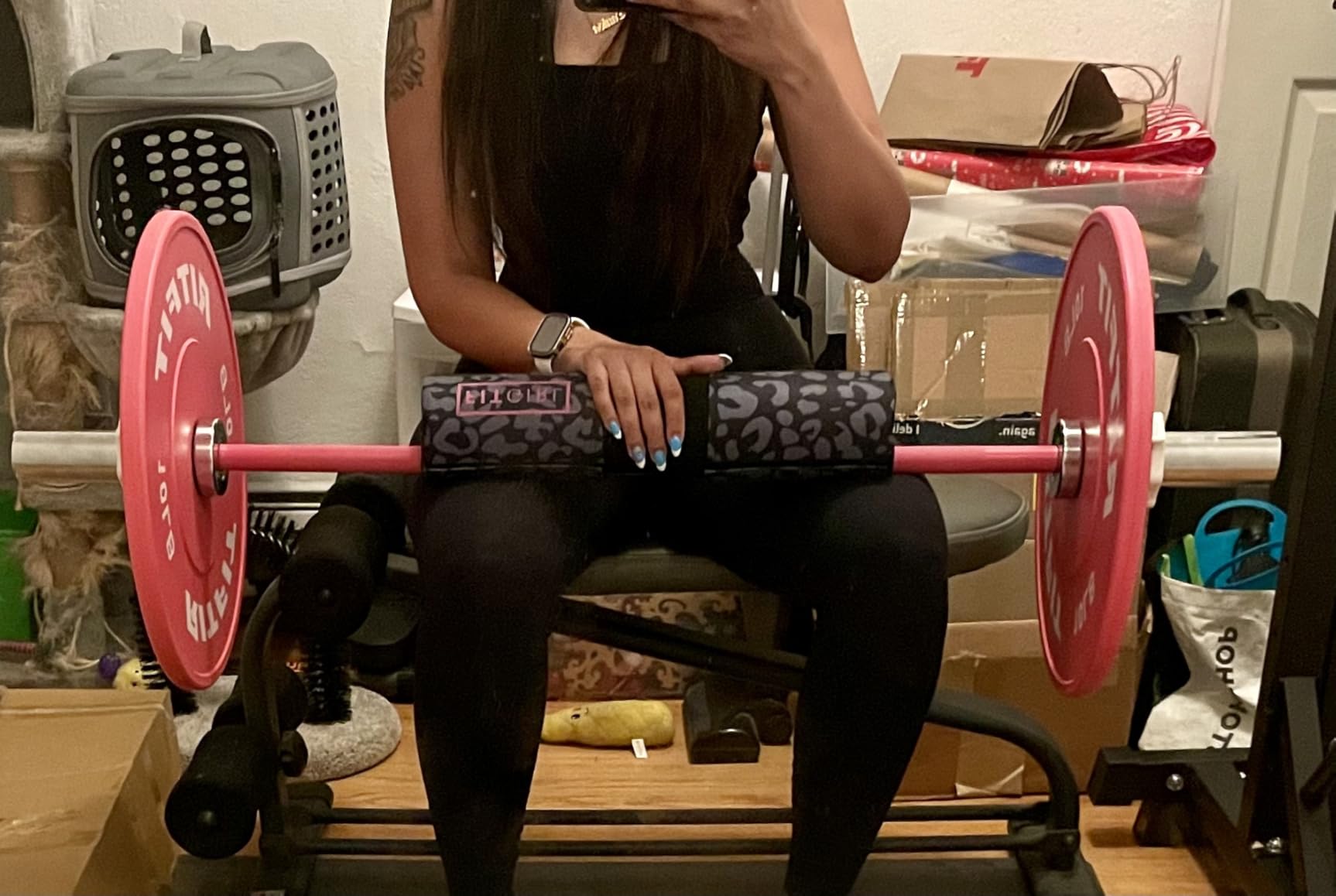 RITFIT Pink Olympic Bumper Plates with Steel Insert for Home Gym customer photo 2
