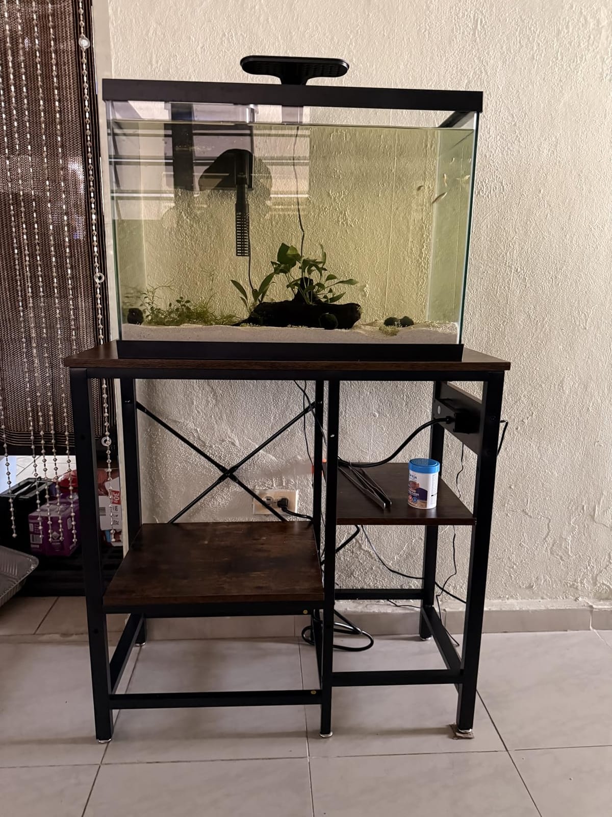 Bestier 55-75 Gallon Fish Tank Stand with Power Outlet, Rustic Brown, 49x13 customer photo 1