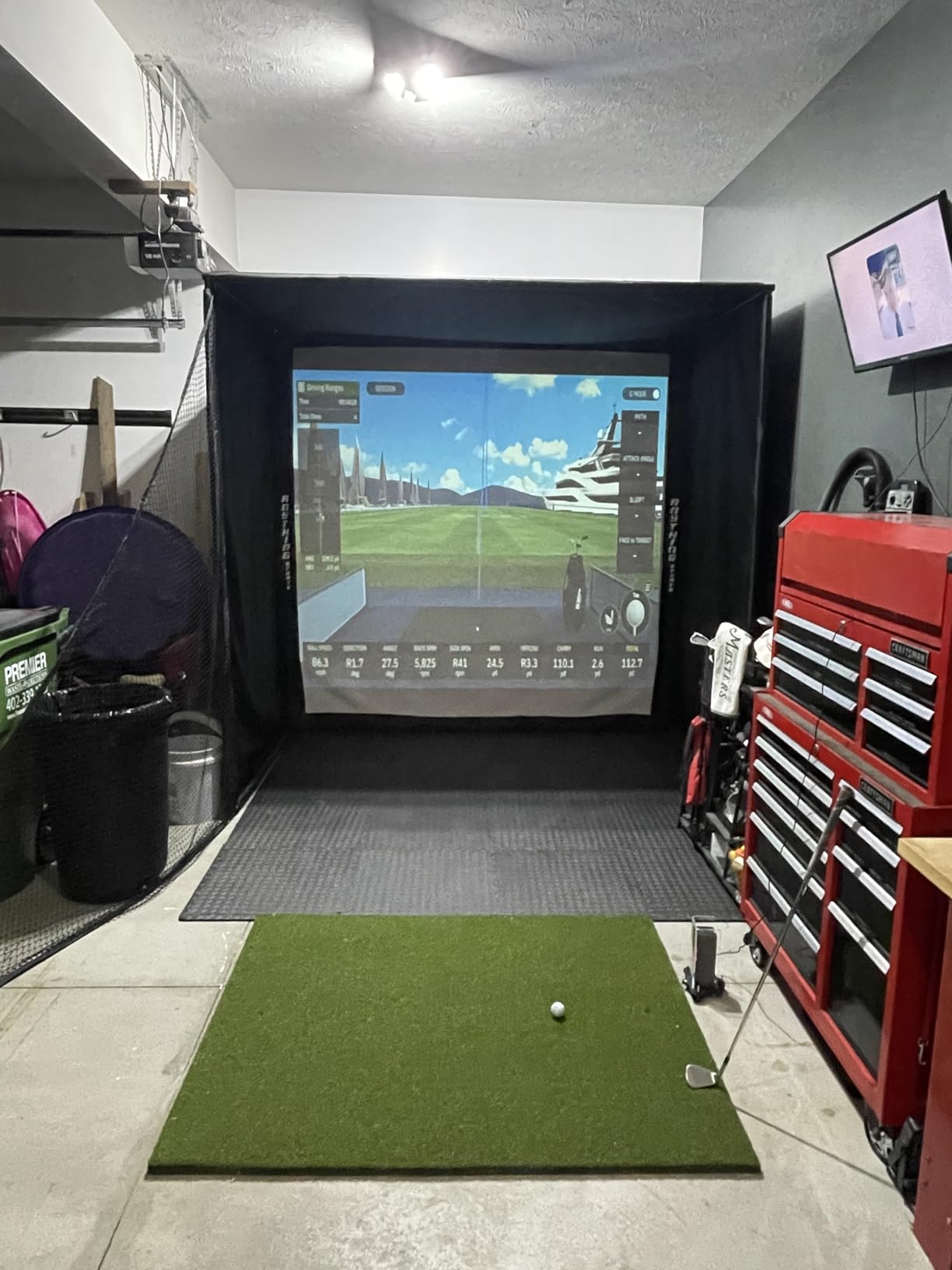 Complete Golf Simulator Enclosure Package – 4K-Ready Impact Screen with Blackout Cage, Projector Mount, Frame Poles, Side Shank Nets | Indoor & Garage Practice | Easy Setup | 12-Month Warranty customer photo 2