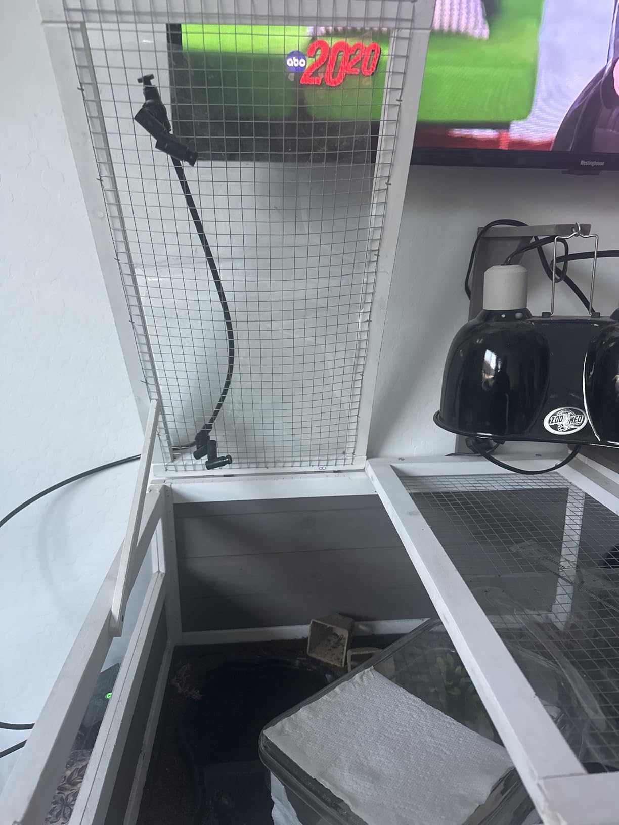 PetsCosset Tortoise Habitat with Detachable Legs, Wooden Indoor & Outdoor Turtle Enclosure, Two-Room Reptile House, Large Observation Windows, Removable Pull-Out Tray, for Tortoises customer photo 2